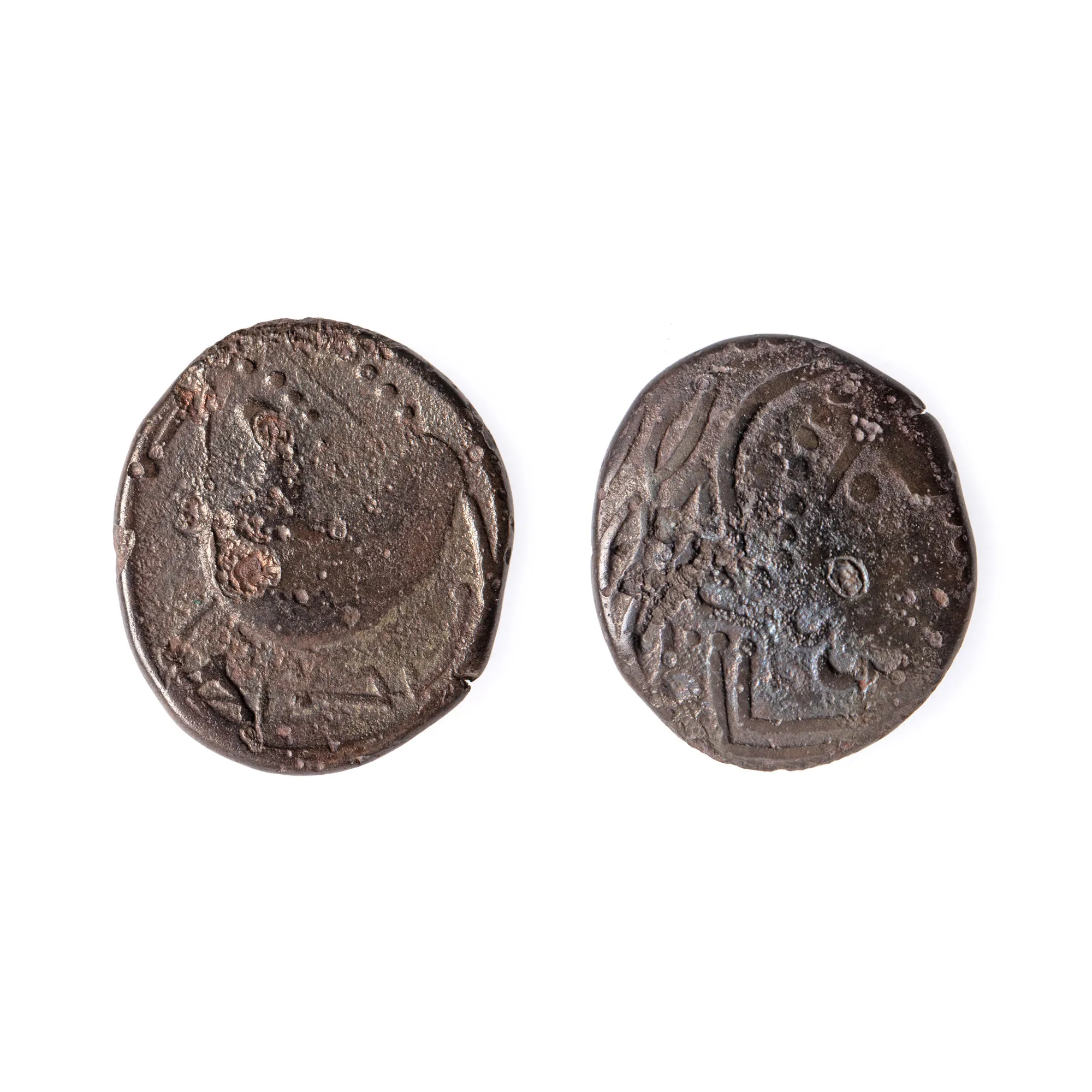 Celtic Tetradrachm coin, Schnabelpferd type (horse with beak), 2nd century B.C., silver