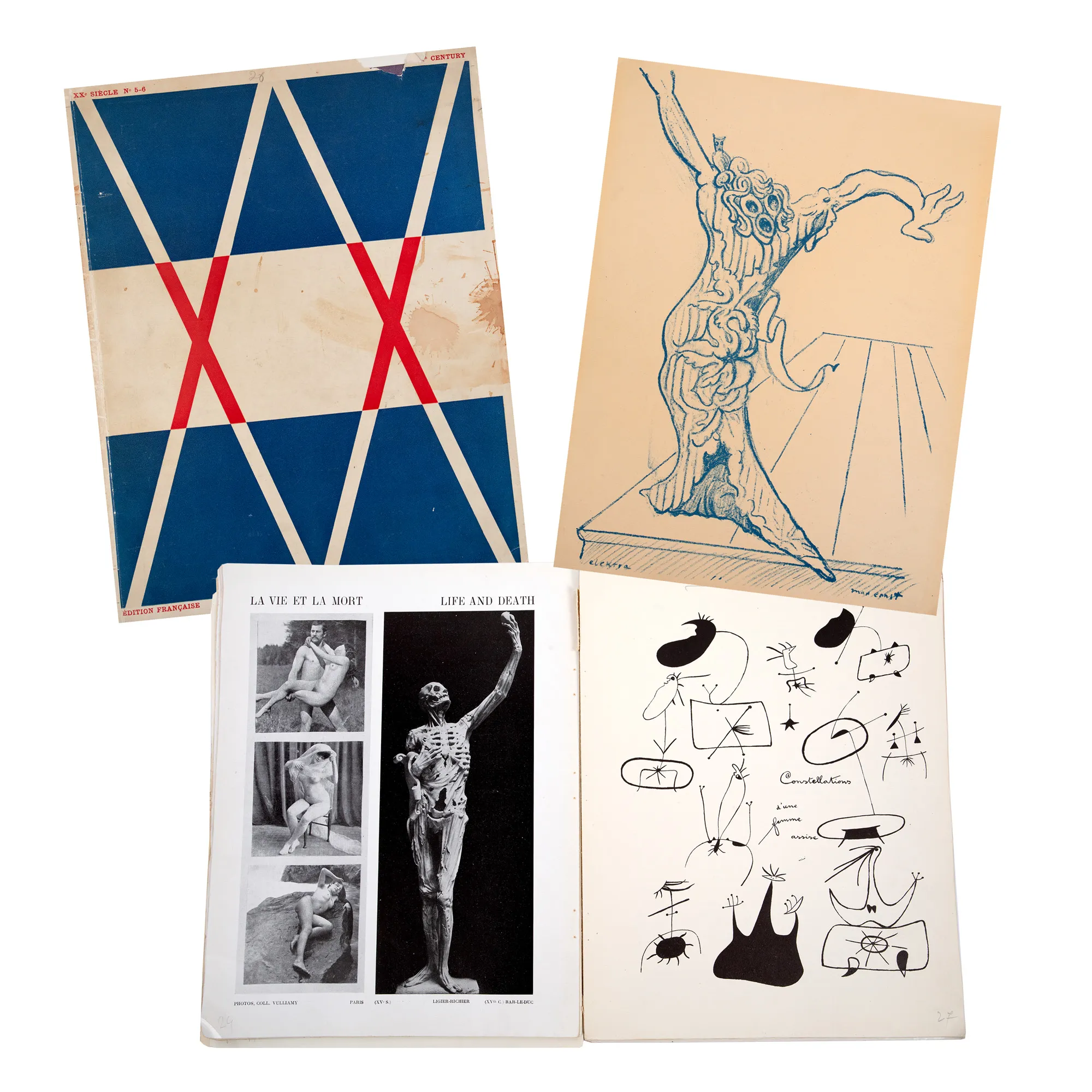 The Modern Art Magazine "XX Siècle", Paris, 1938, containing illustrations and lithographs, including two lithographs by Max Ernst and one by Wassily Kandinsky
