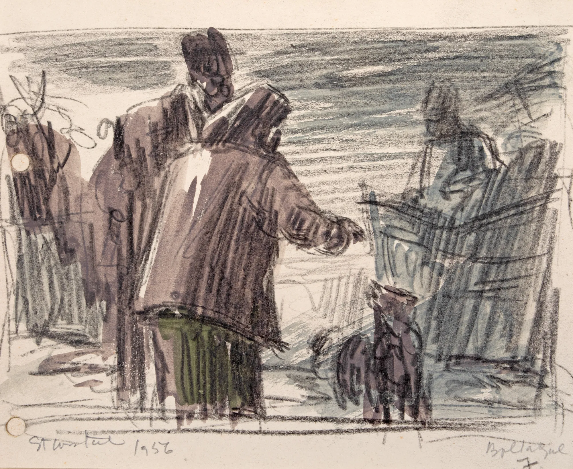 Ilustrație pentru „Baltagul" lui Mihail Sadoveanu, realizată de Ștefan Constantinescu, 1957