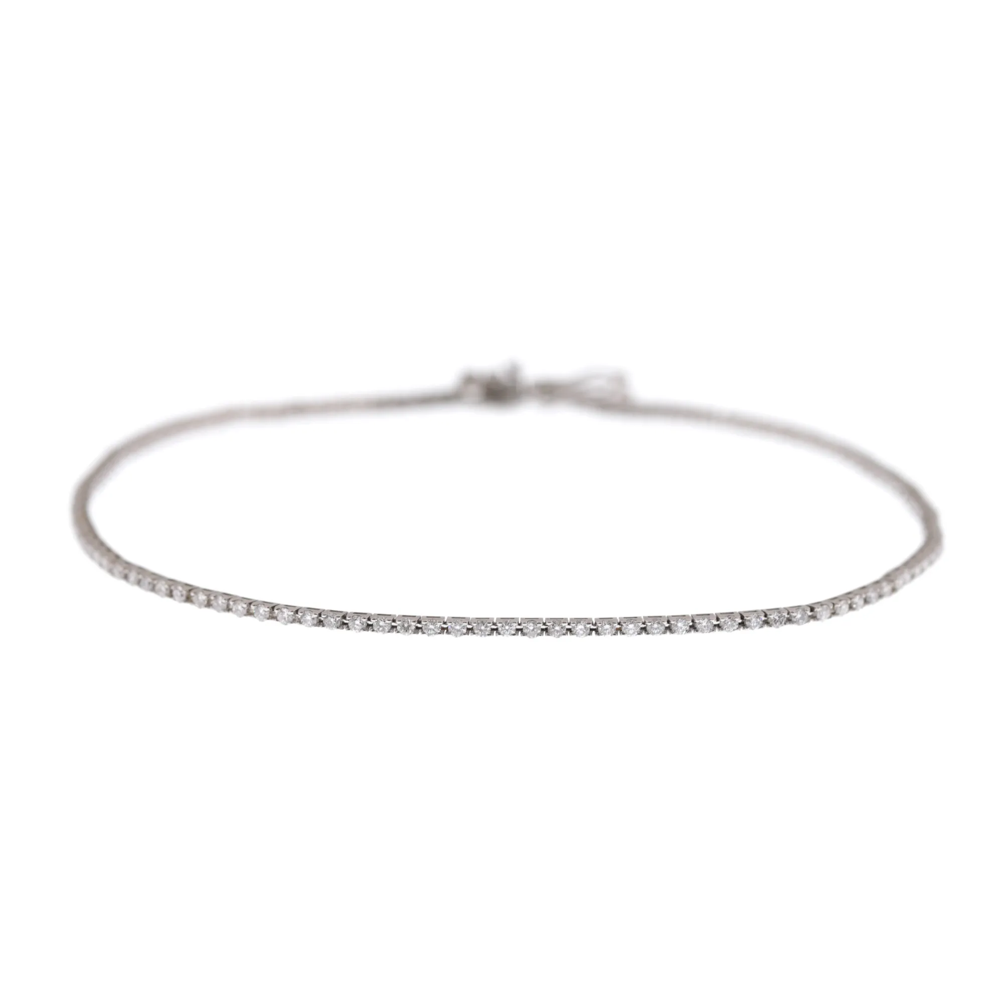 Tennis white gold bracelet, decorated with rosé diamonds, AIG certificate