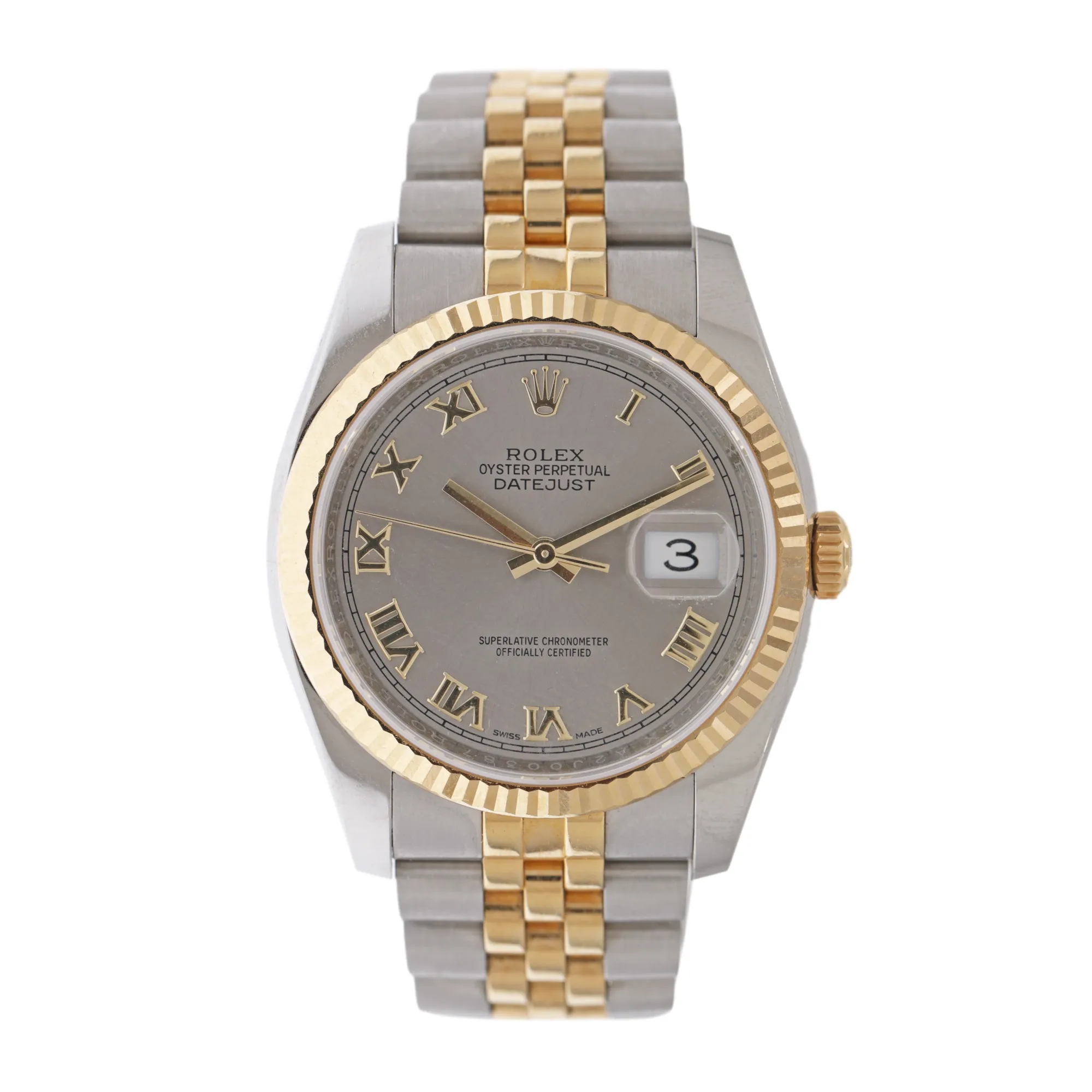 Rolex Datejust wristwatch, gold and steel, unisex, original box, guarantee card and carrying pouch