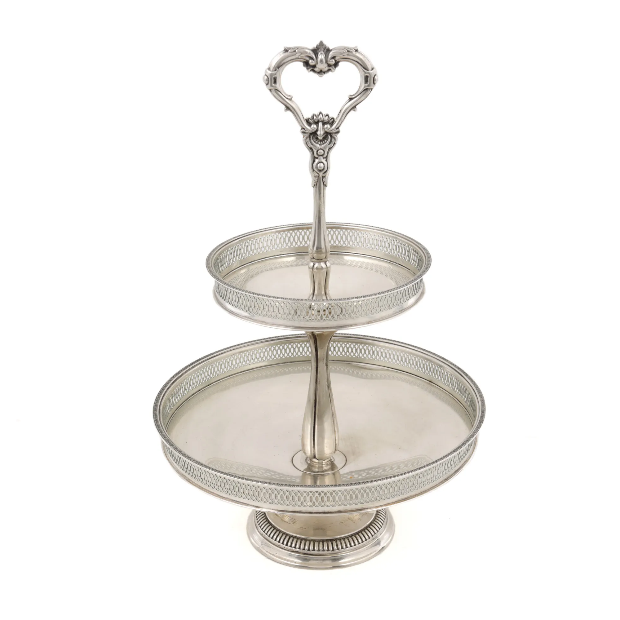 Silver platter for appetizer or dessert presentation