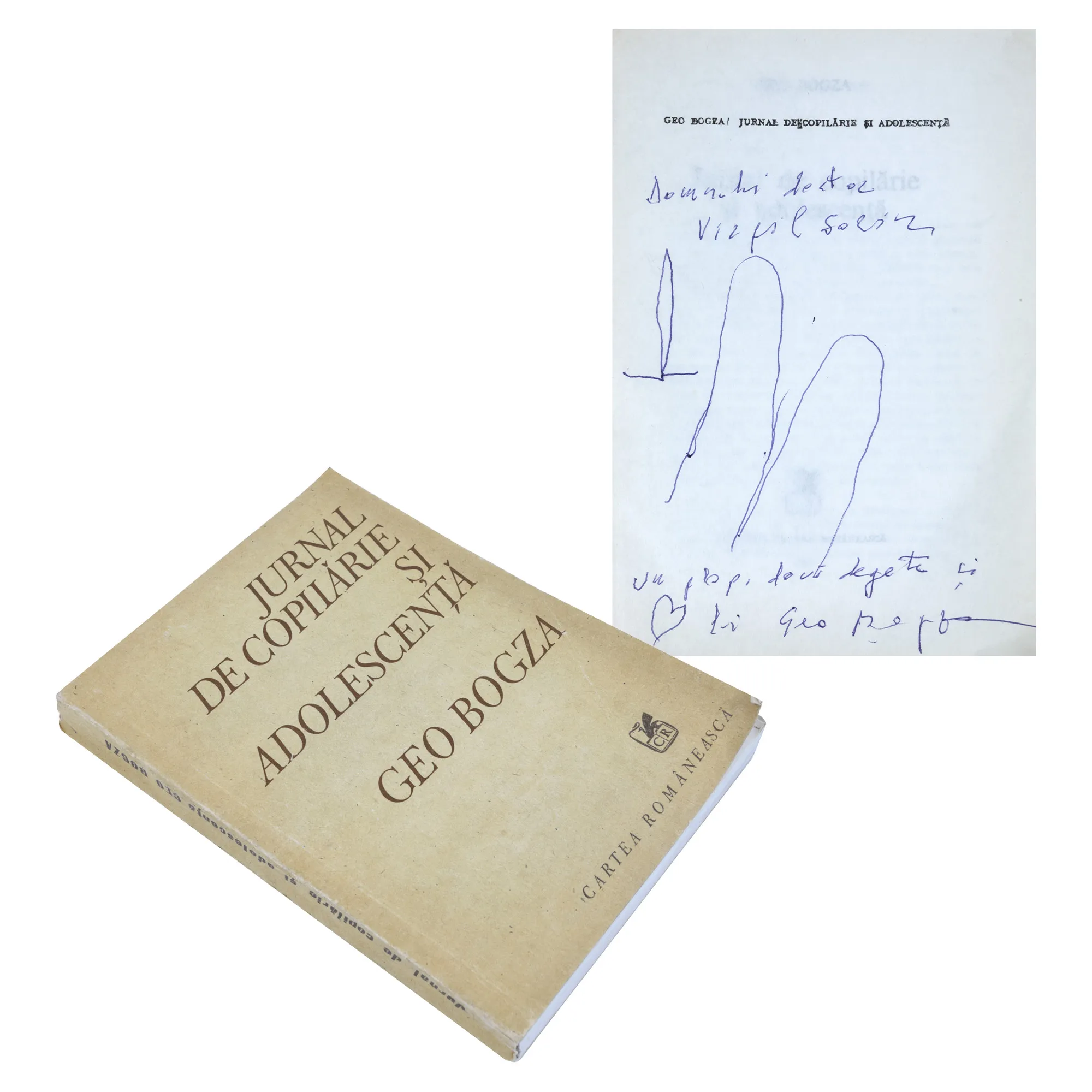 "Childhood and Adolescence Journal", by Geo Bogza, Bucharest, 1987, with author's dedication