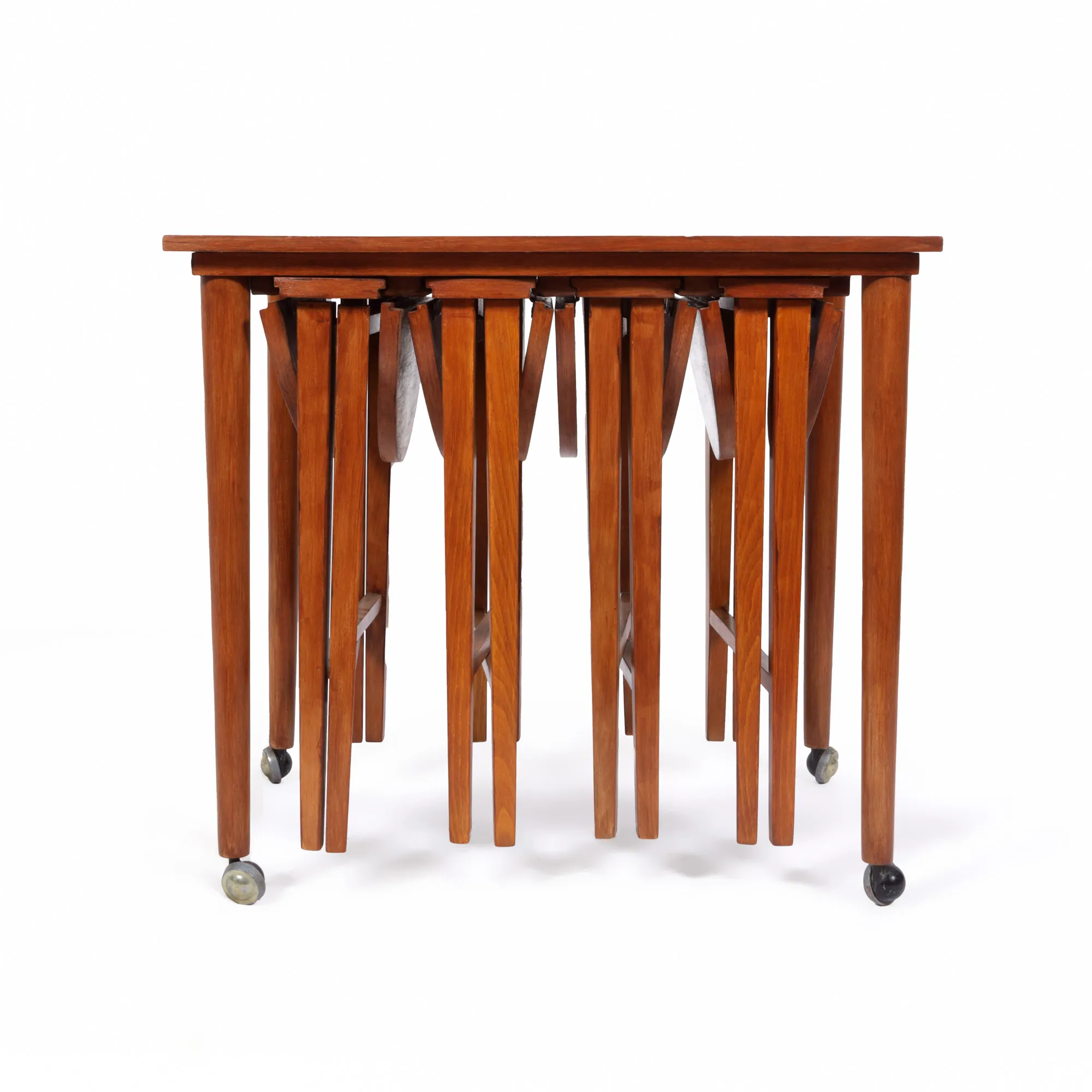 Set of four Poul Hundevad tables, in Mid Century Modern style