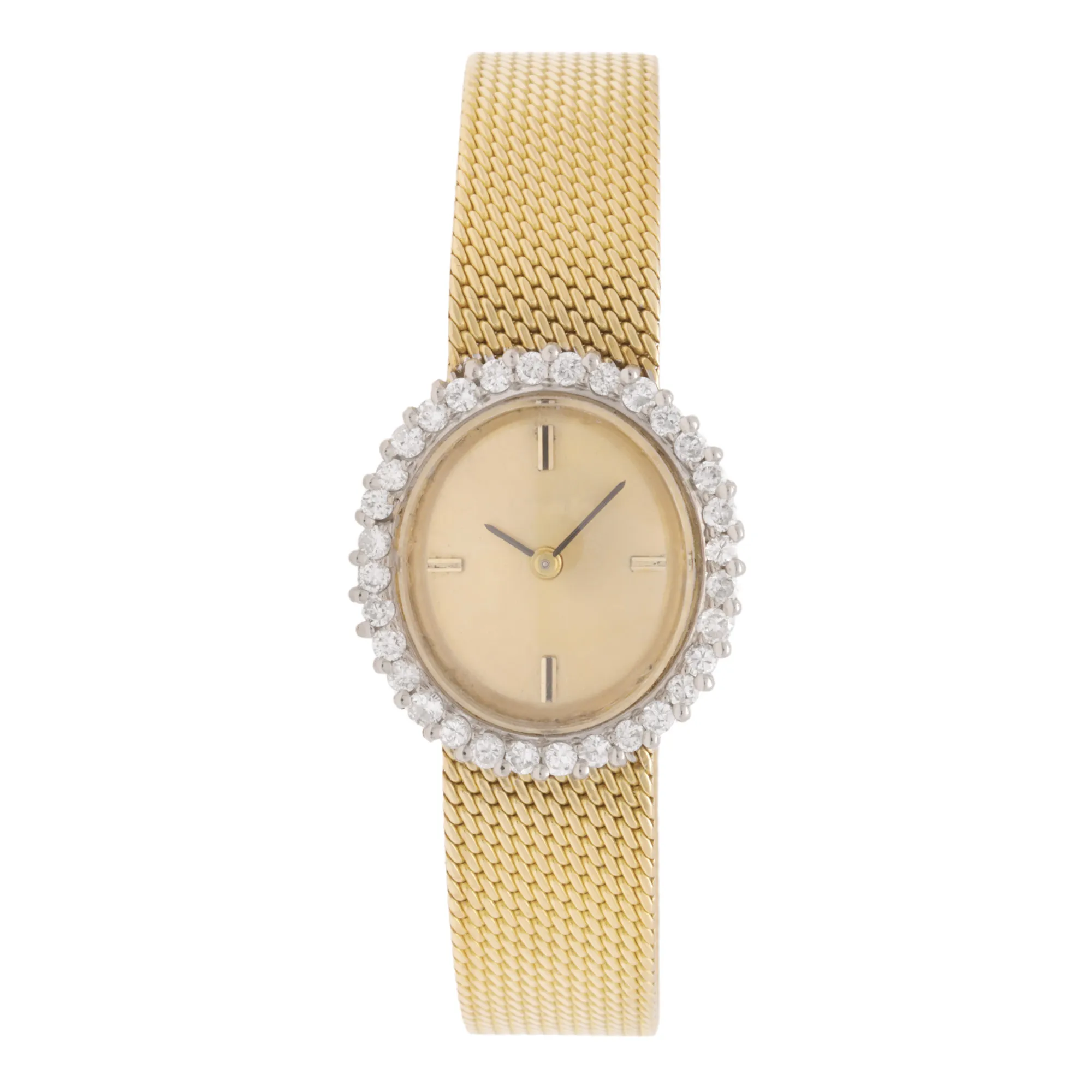 IWC Watch, made of gold with diamonds, for women, accompanied by a box and a gemological certificate