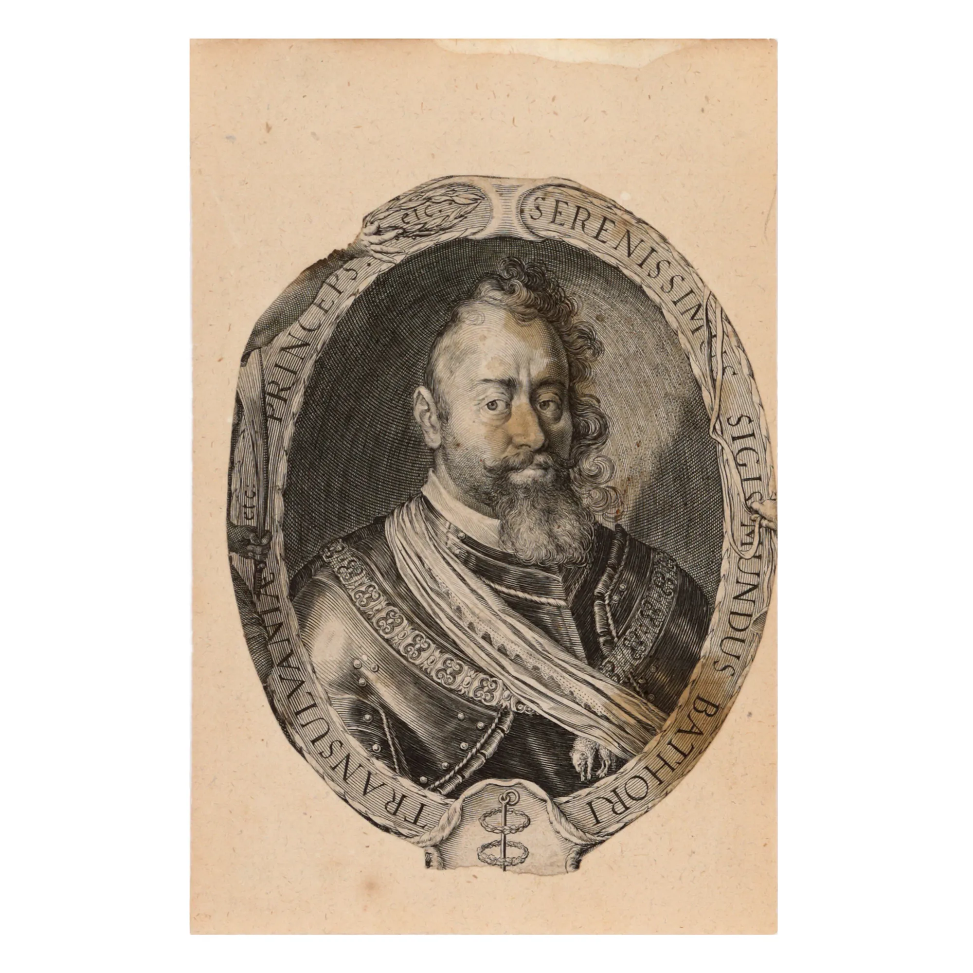 Engraving "Prince of Transylvania, Sigismund Báthory", by Aegidius Sadeler, 1607