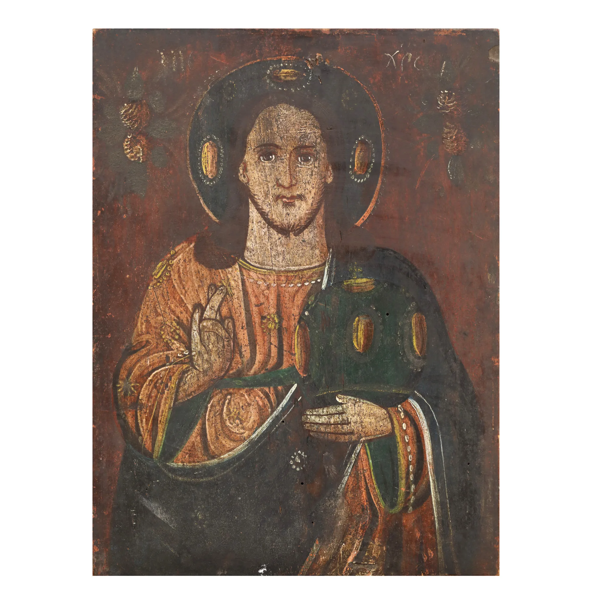 Icon on wood, "Jesus Christ", Ukrainian school, 19th century, rare piece