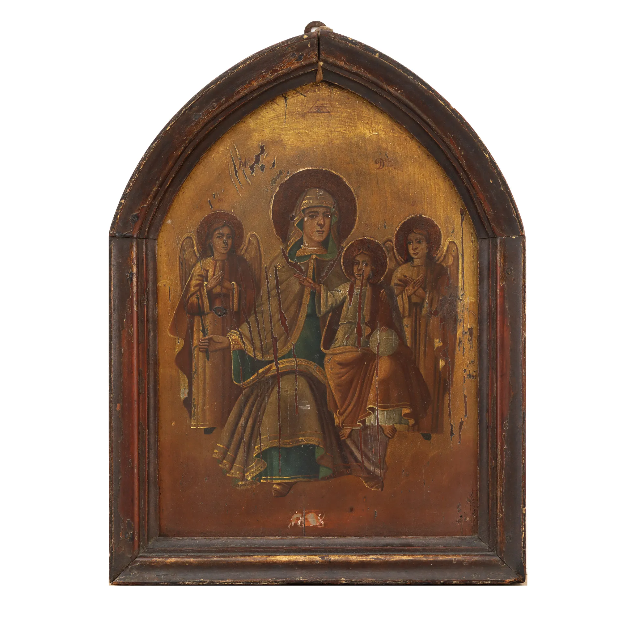 Icon on wood, "The Mother of God with the Infant, The Lady of the Angels", Romanian School, 1898