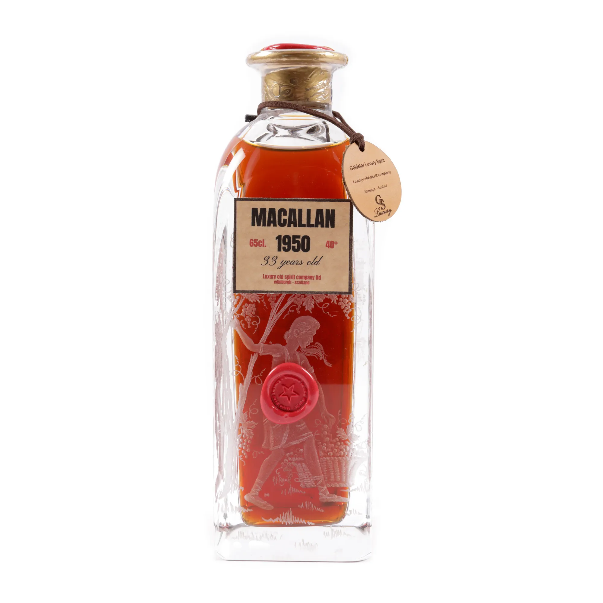 Macallan 1950, 33 years old, rebottled in engraved crystal decanter, 1st x 0.65l, accompanied by certificate of authenticity