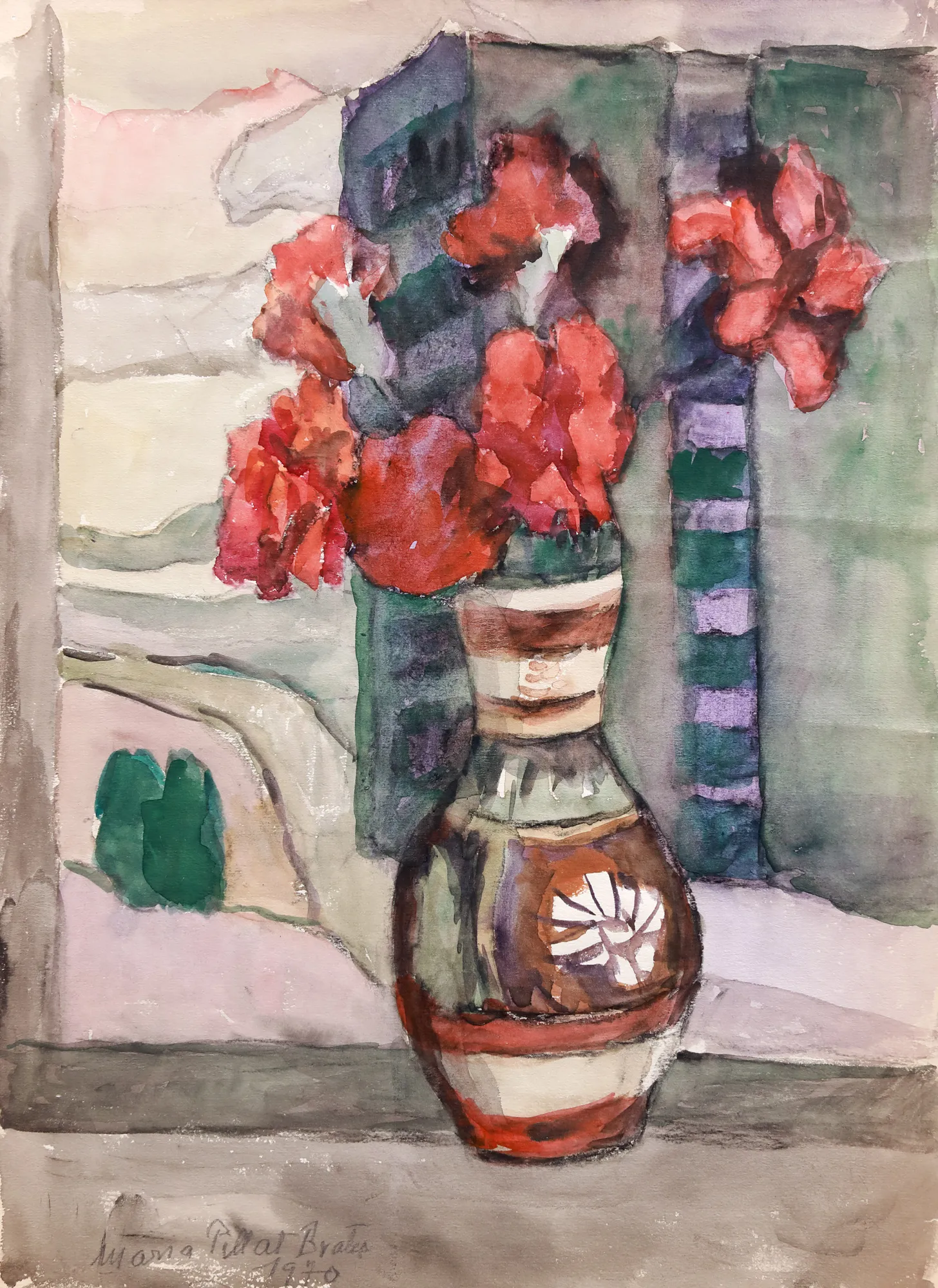Jug with Red Carnations