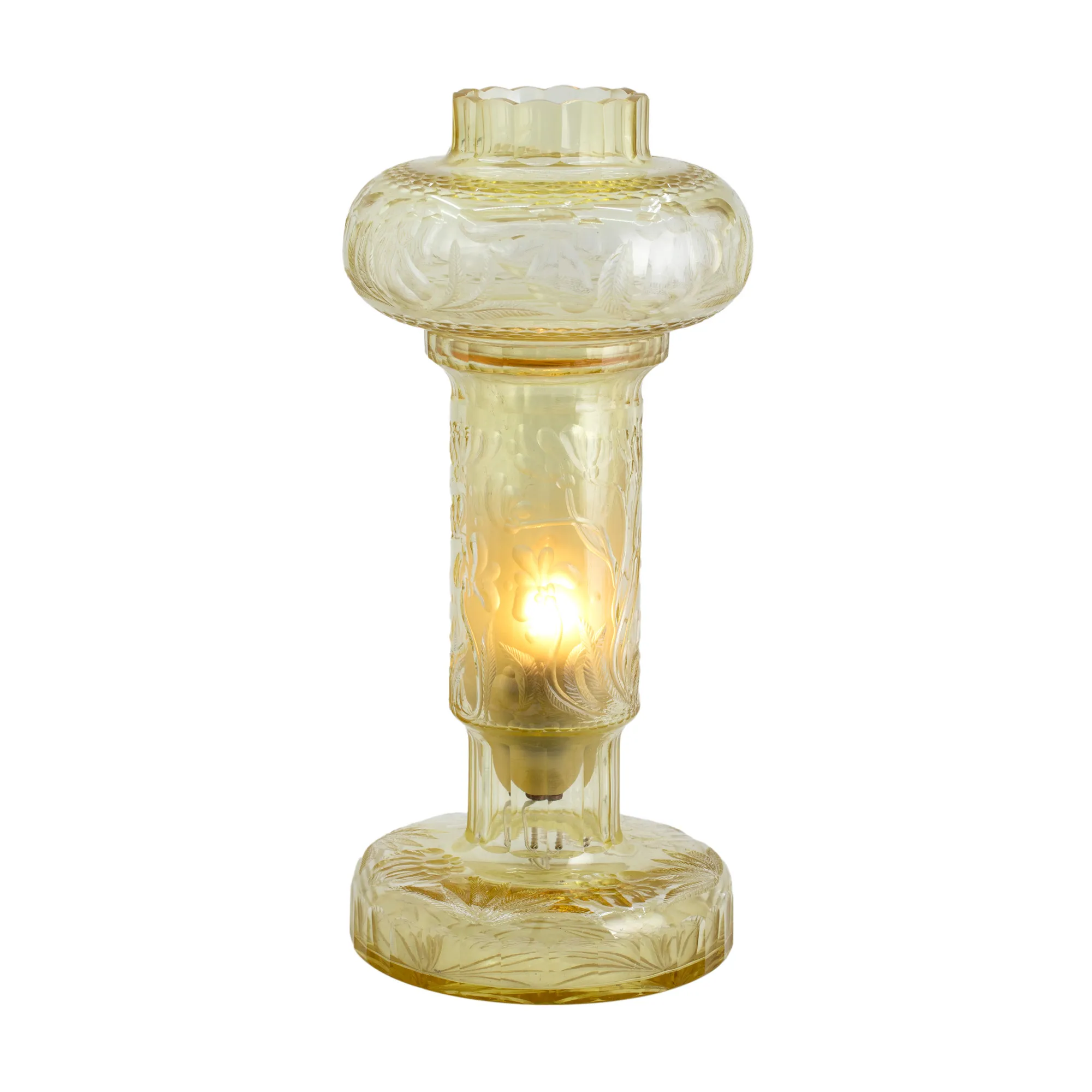 Faceted Crystal Lamp, Decorated with Freesias, from Nicolae Ceausescu's Collection, Displayed in the Spring Palace, Accompanied by R.A.A.P.P.S. Certificate