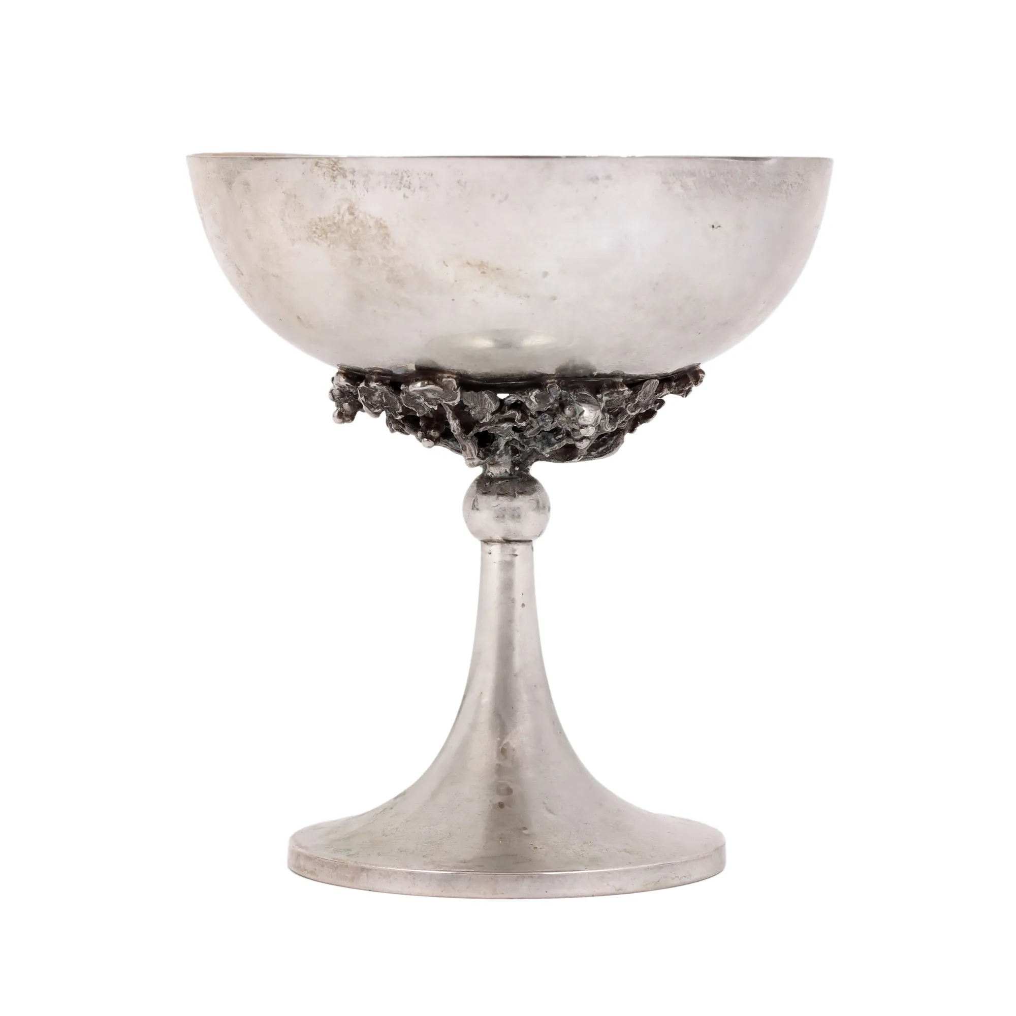 Silver Cup, Partially Gilded, Decorated with Vegetal Vines