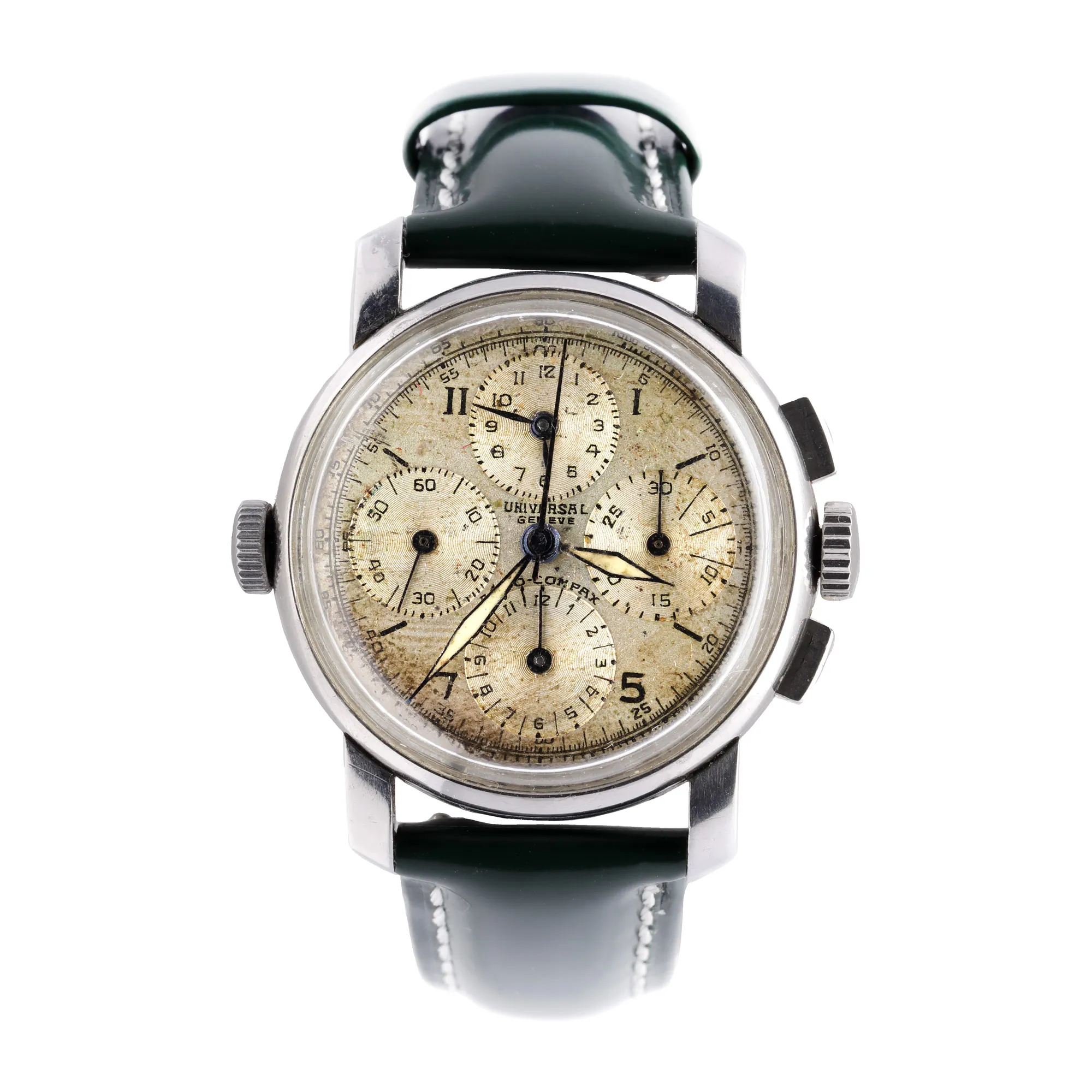 Rare Universal Geneve Aero Compax Men's Watch, specially created for aviation, belonged to Nicolae Ceaușescu's pilot.