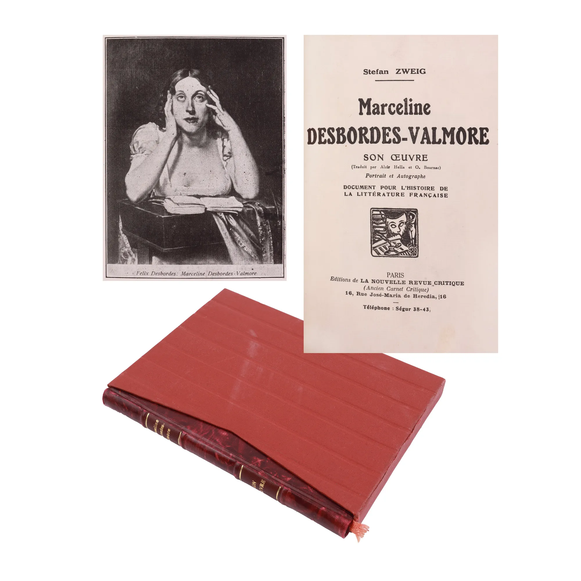 "Marceline desbordes-valmore," by Stefan Zweig, French, Paris, 1928, bibliophile edition, with case