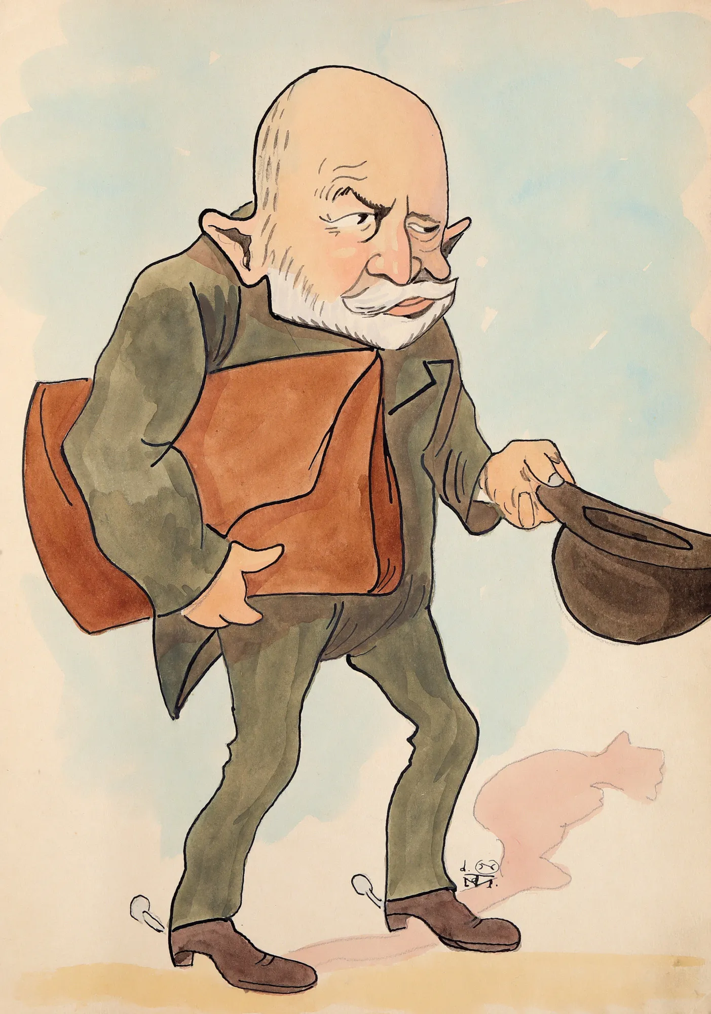 Mihai Tacorian, Caricature of the liberal political man Dimitrie A. Sturdza, approx. 1934