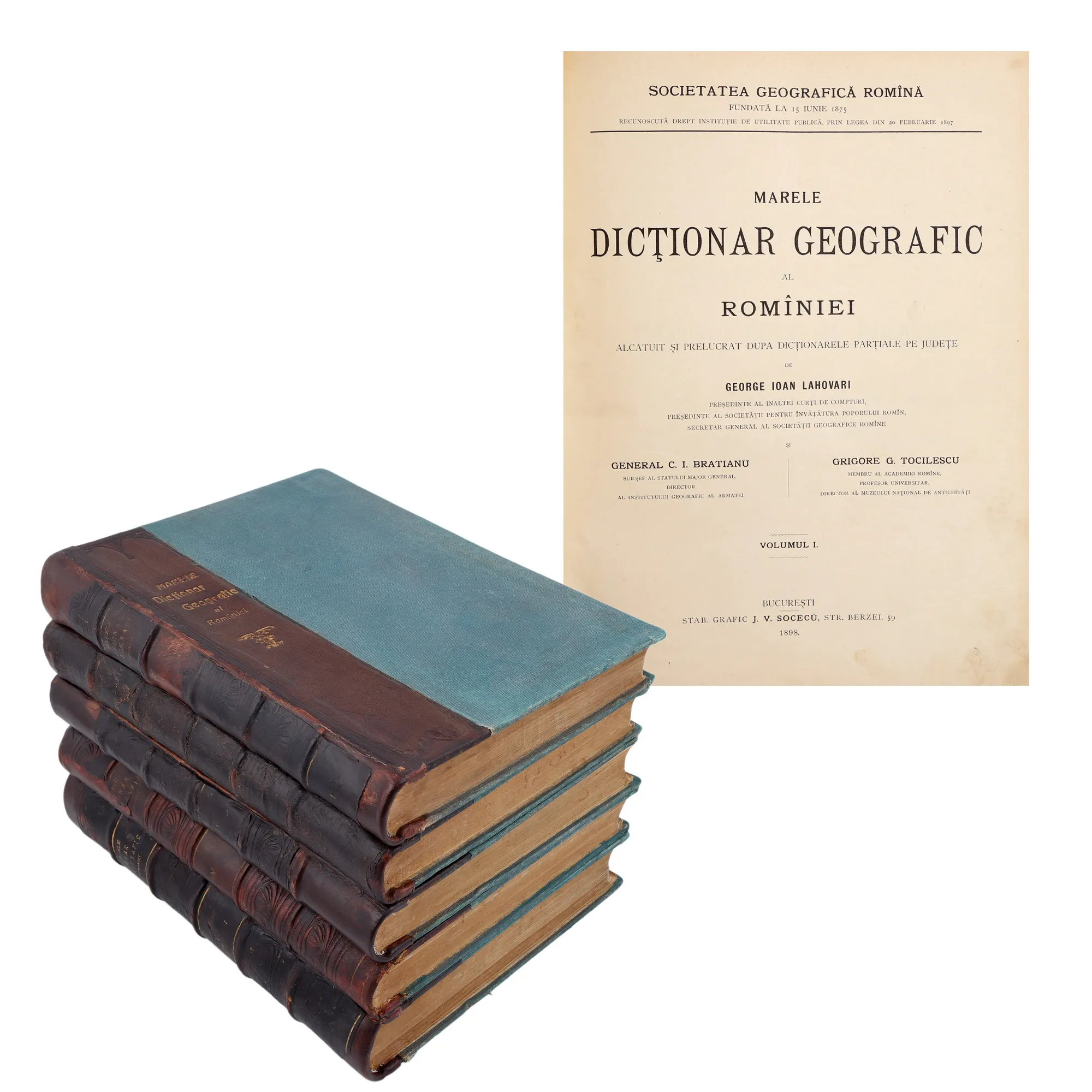 "Marele Atlas Geografic al României", editat de George Ioan Lahovari, Constantin Brătianu și Grigore Tocilescu, cinci volume, București, 1898-1902