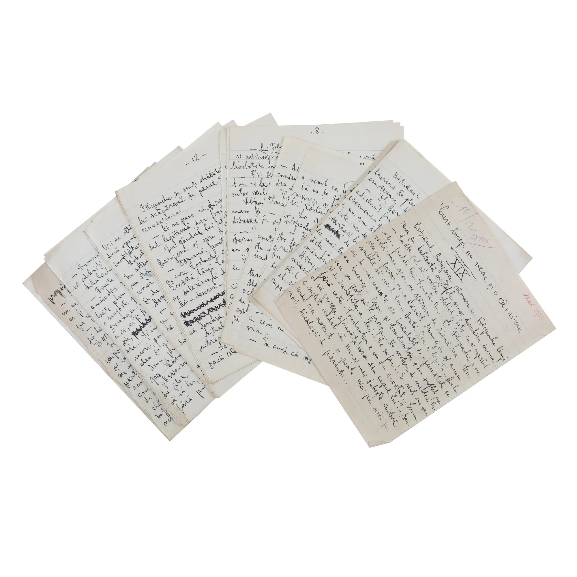 Manuscris literar al lui Gala Galaction, ”Cum încep un veac și o căsnicie”, mai 1935, provine din colecția istorică Șerban Țuculescu-Maria Galaction