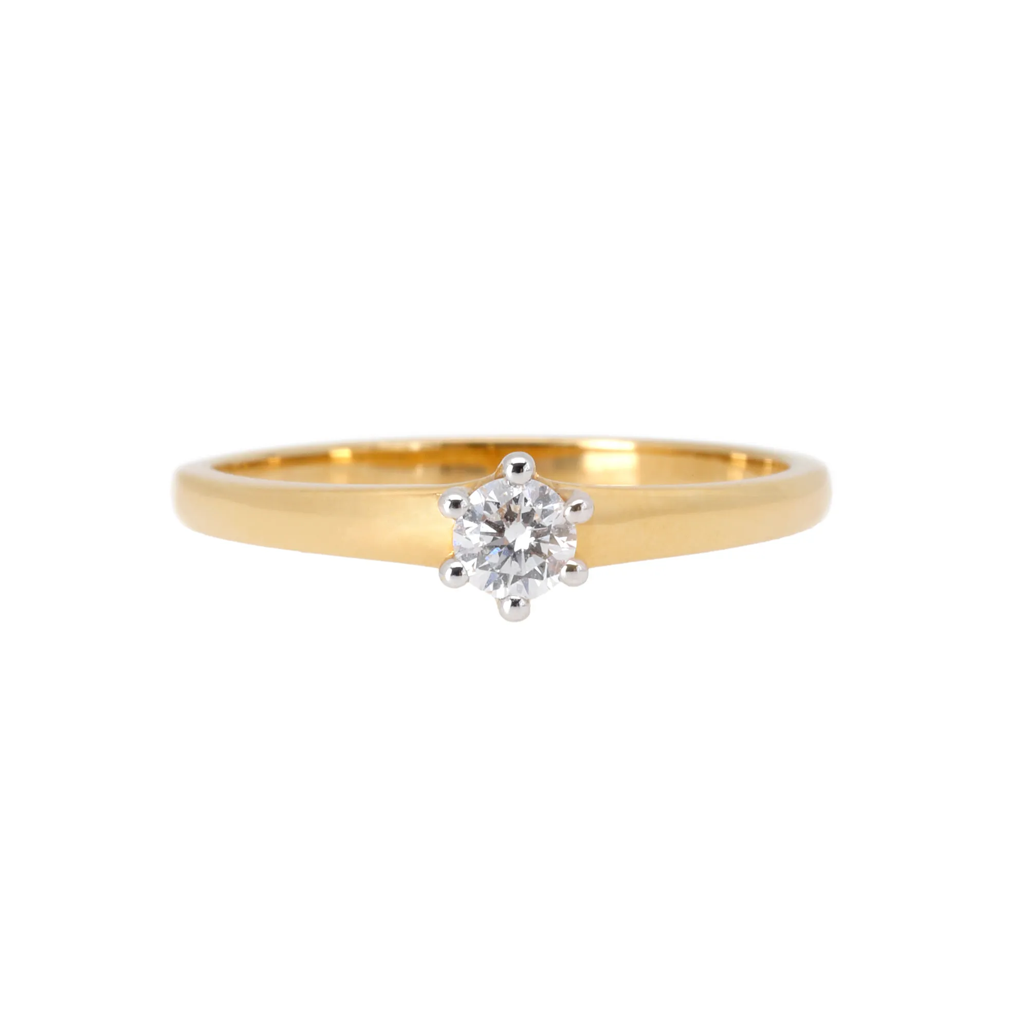 Inel din aur, decorat cu diamant solitaire