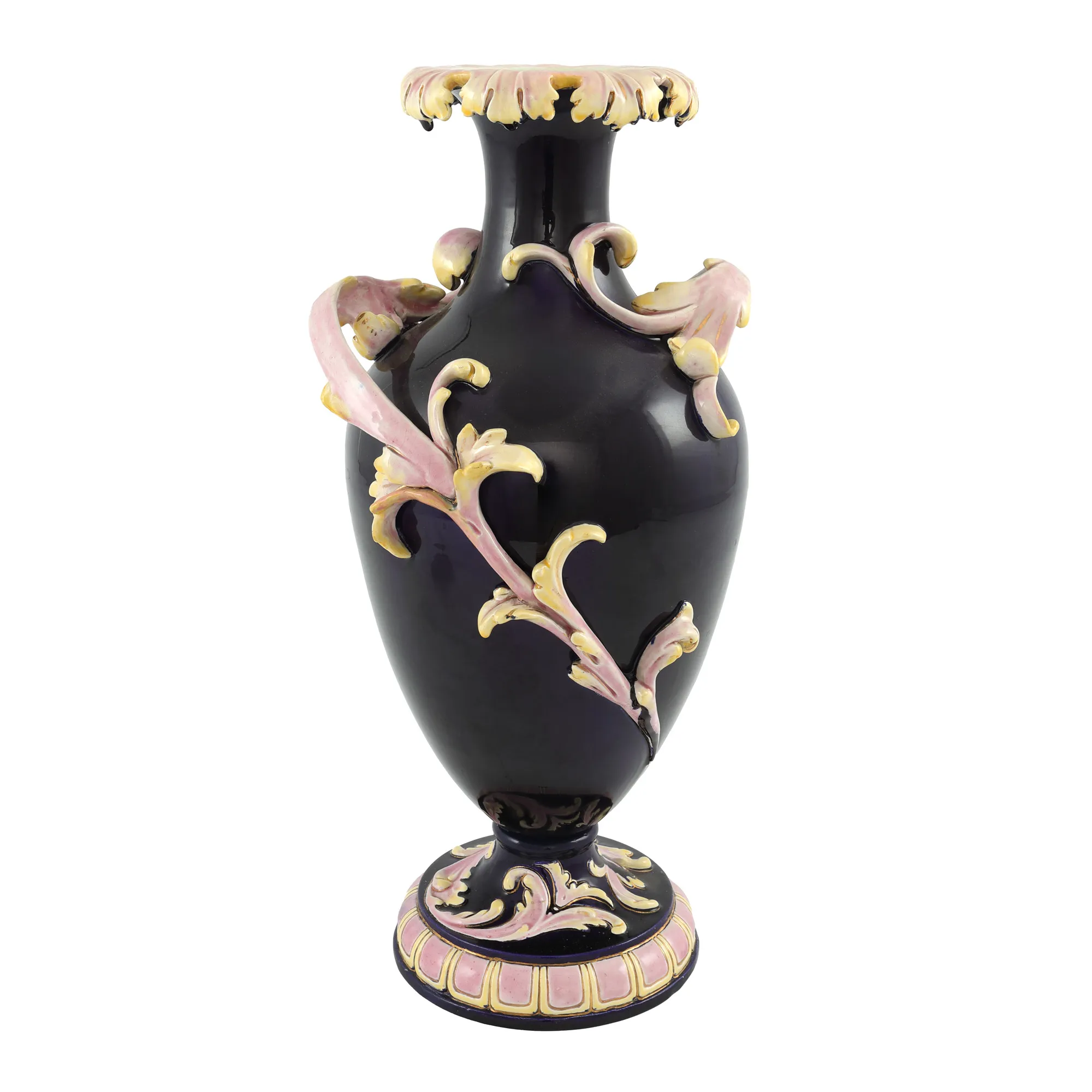 Vas în stil Art Nouveau din ceramică pictată, începutul sec. XX