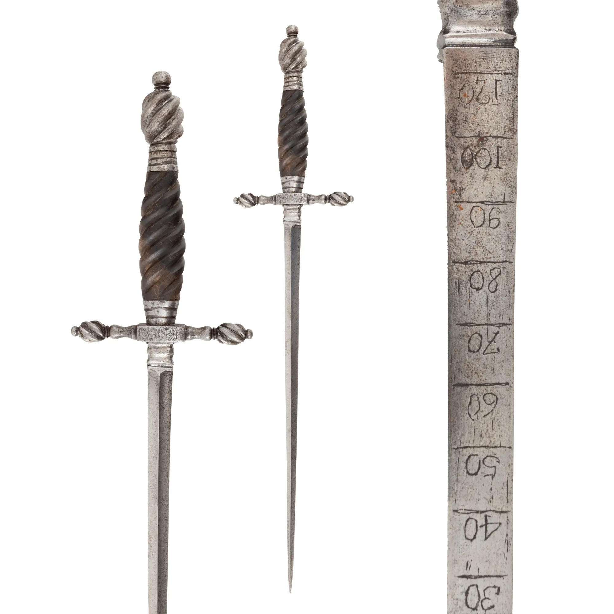 Stilet de artilerie gravat, Italia, prima jumătate a sec. XVII, piesă de colecție