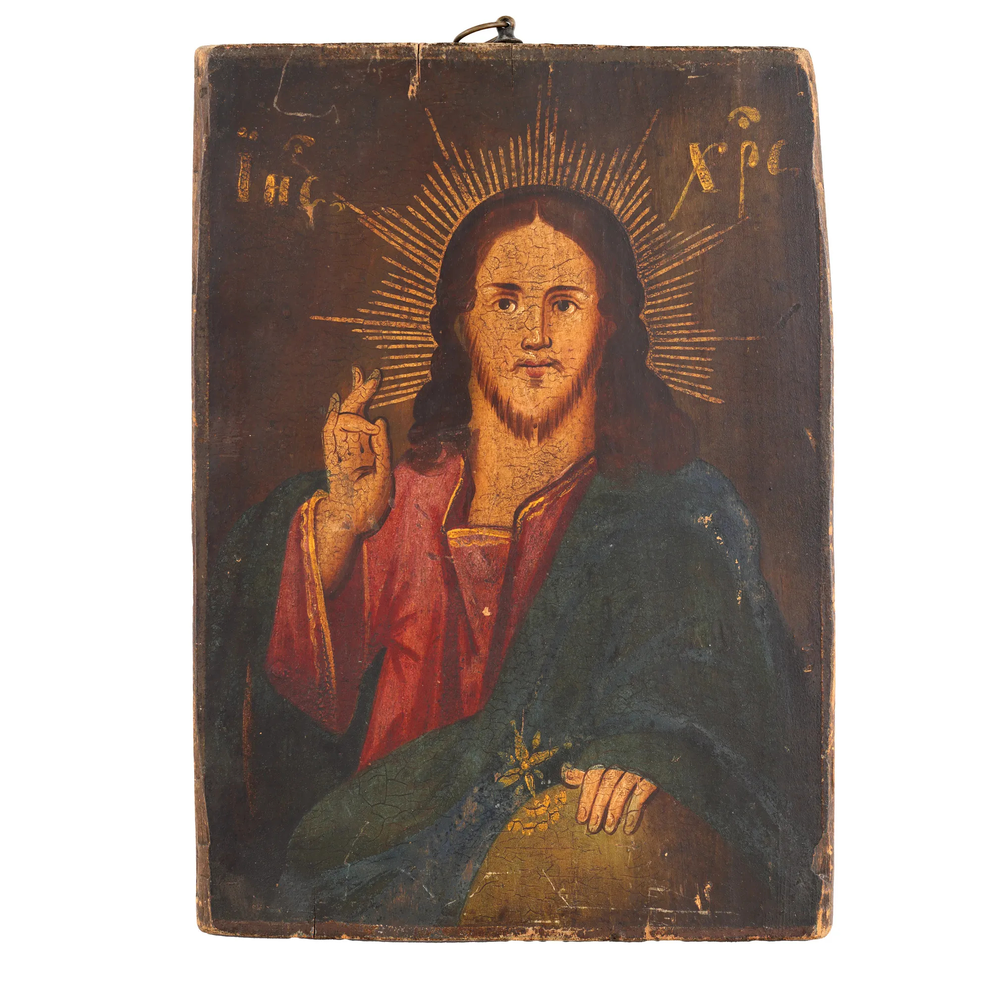 Icon on wood, "Jesus Pantocrator", Russian school, mid 19th century