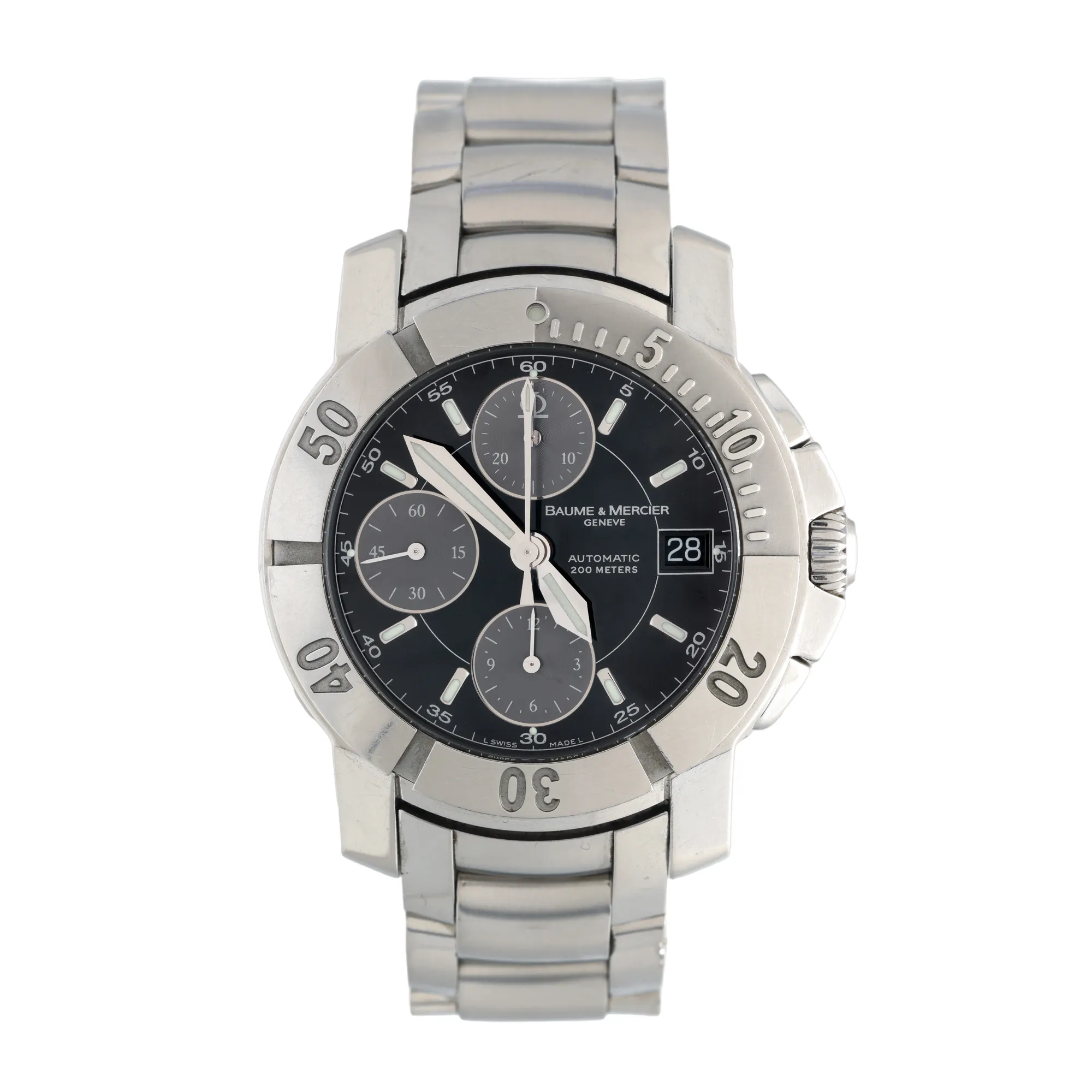 Ceas Baume & Mercier Capeland XL Chronograph, de mână, bărbătesc, însoțit de cutia originală, card de garanție și zale suplimentare