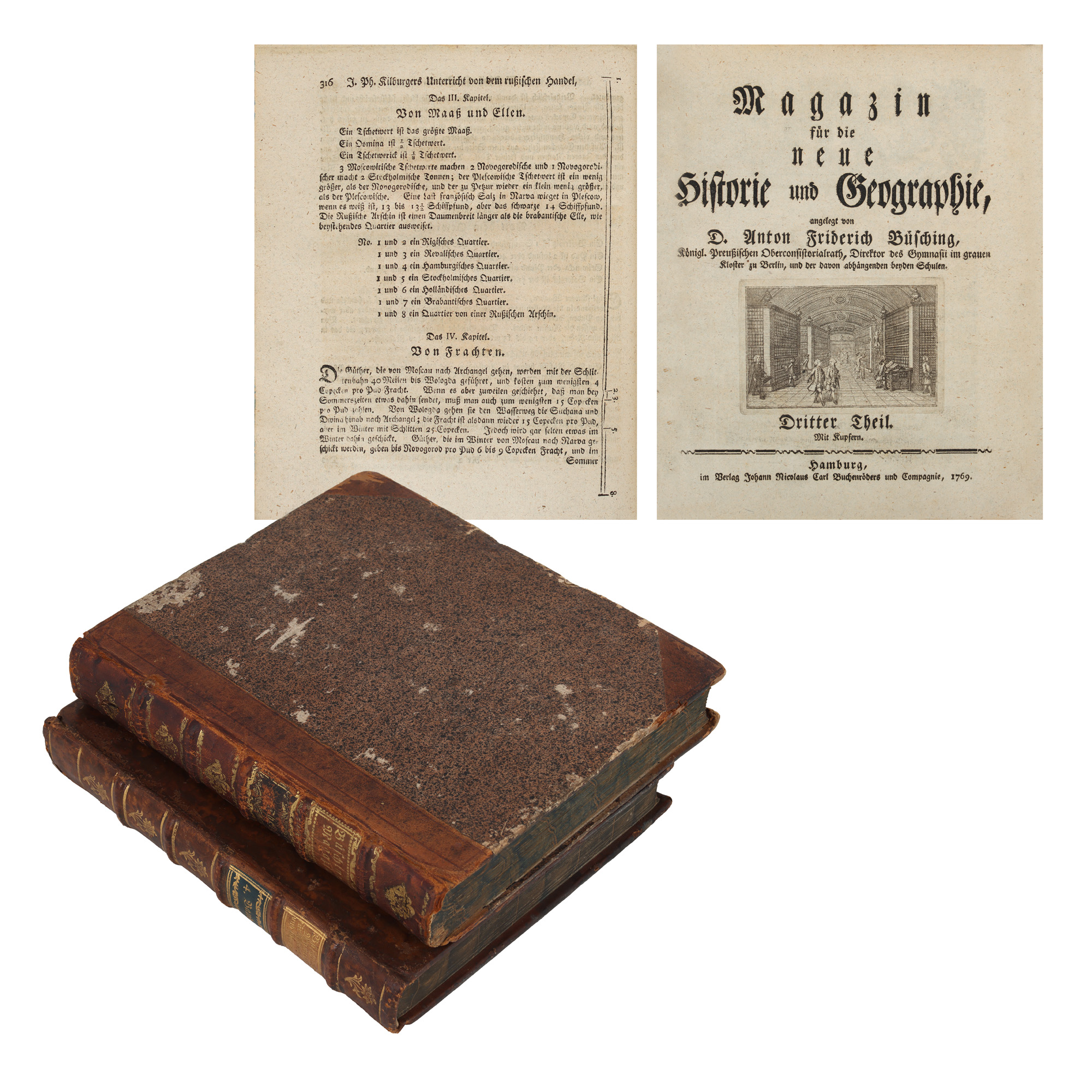 Prima publicare a celebrei opere a lui Dimitrie Cantemir, ”Descrierea Moldovei”, în ”Magazin für die neue Historie und Geographie”, editor Anton Friedrich Büsching, germană, două volume, Hamburg, vol. I, 1767-1769, vol. II, 1770
