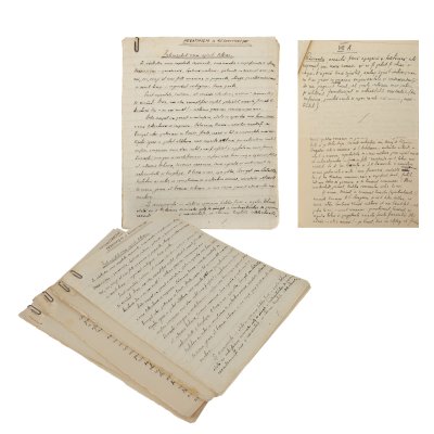 Amplu manuscris ”Negativism si reconstrucție”, în patru părți, de Pericle Martinescu, semnat olograf, 1933 (46 file)