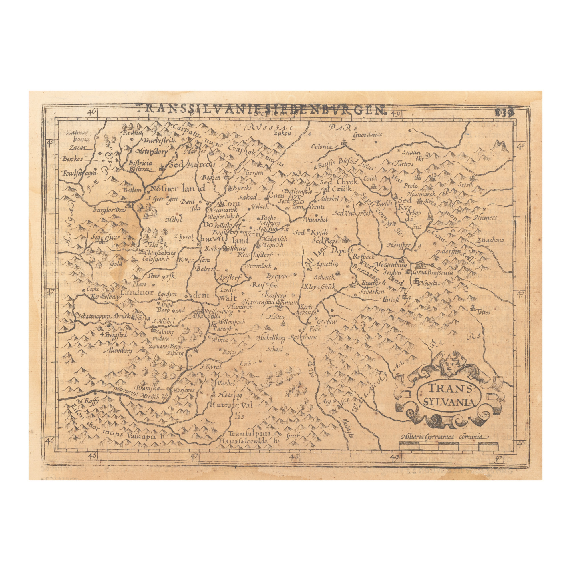 Hartă ”Transilvania”, de Gerardus Mercator, Amsterdam, 1621