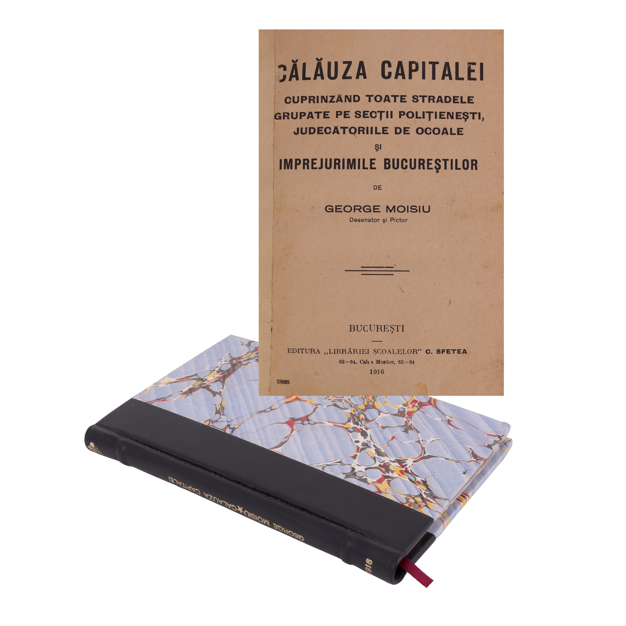 “Călăuza capitalei -  cuprinzând toate stradele grupate pe secții polițienești, judecătoriile de ocoale şi  împrejurimile Bucureștilor”, de George Moisiu, București, 1916