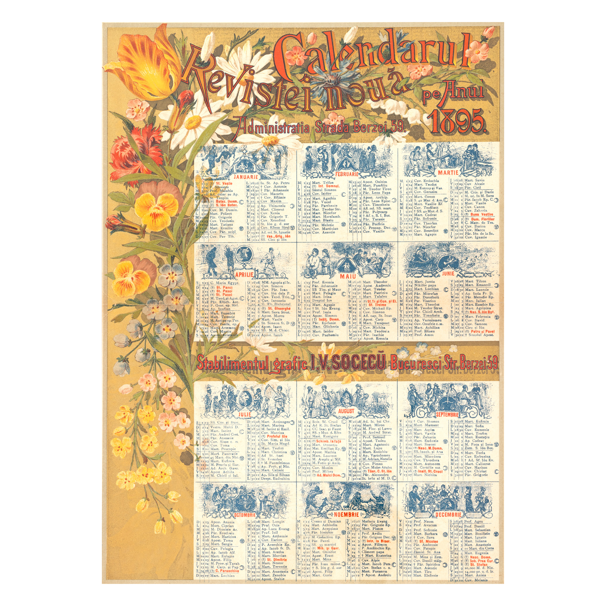 Calendarul ”Revistei nouă”, București, 1895