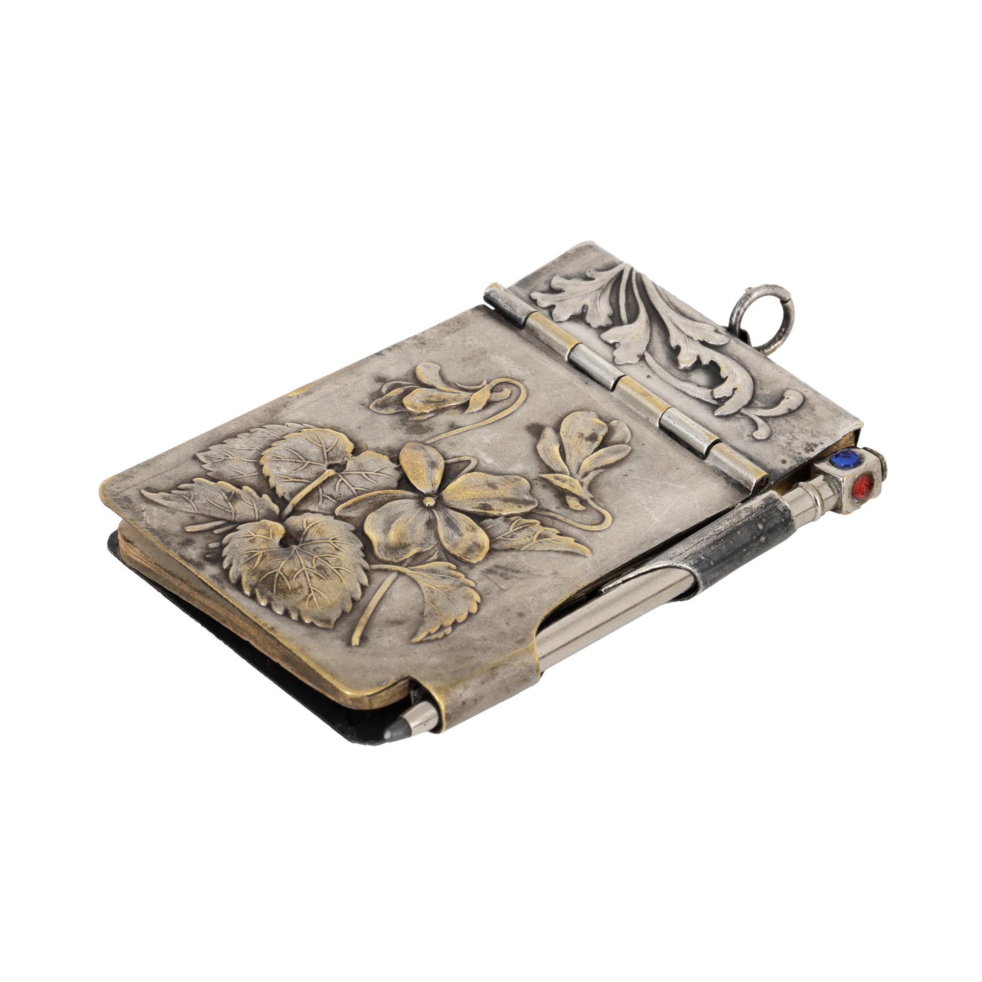 Carnet de bal Art Nouveau, din alamă argintată, cca. 1905