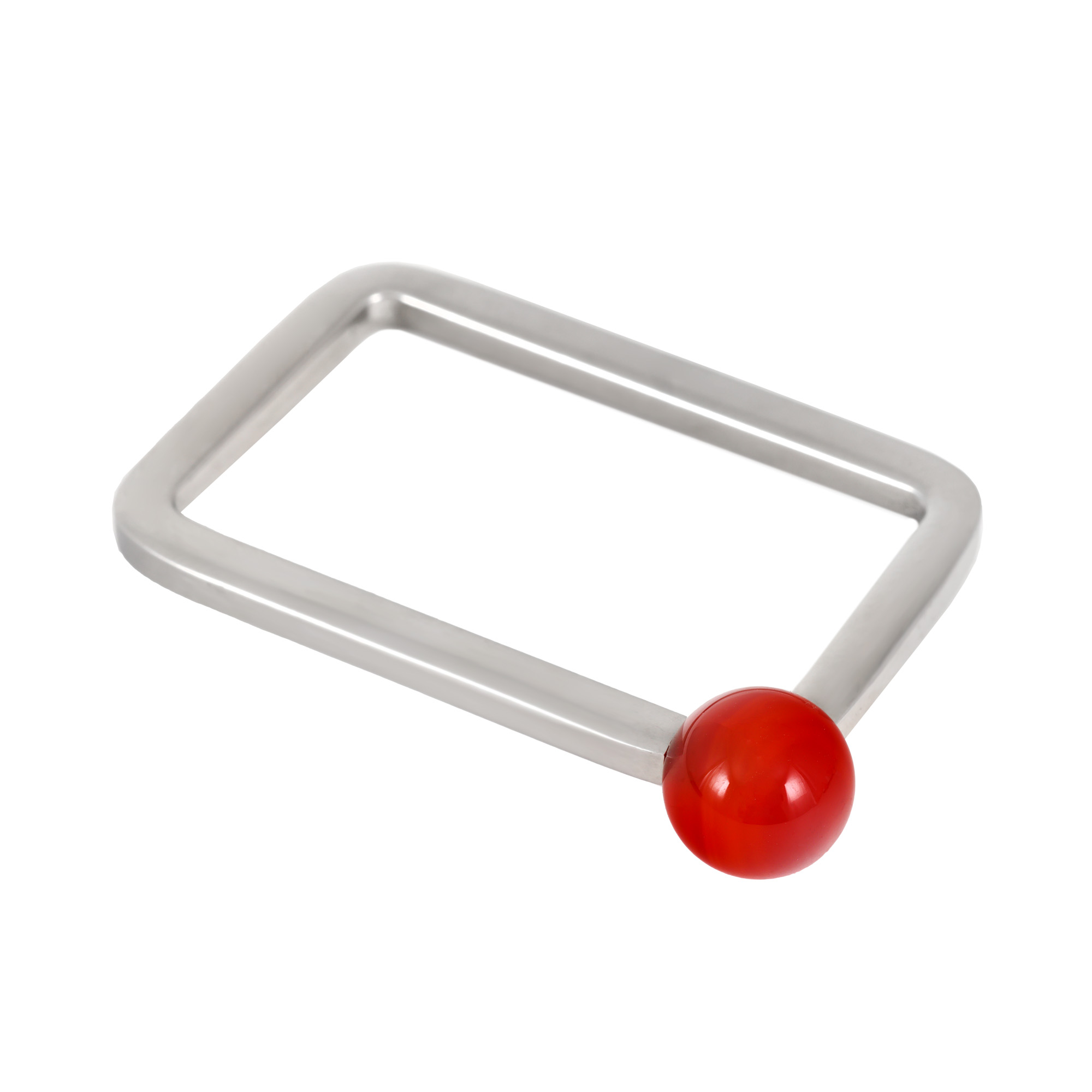 Georg Jensen Keyring, Decorated with Carnelian, Andreas Mikkelsen Design, in Original Box