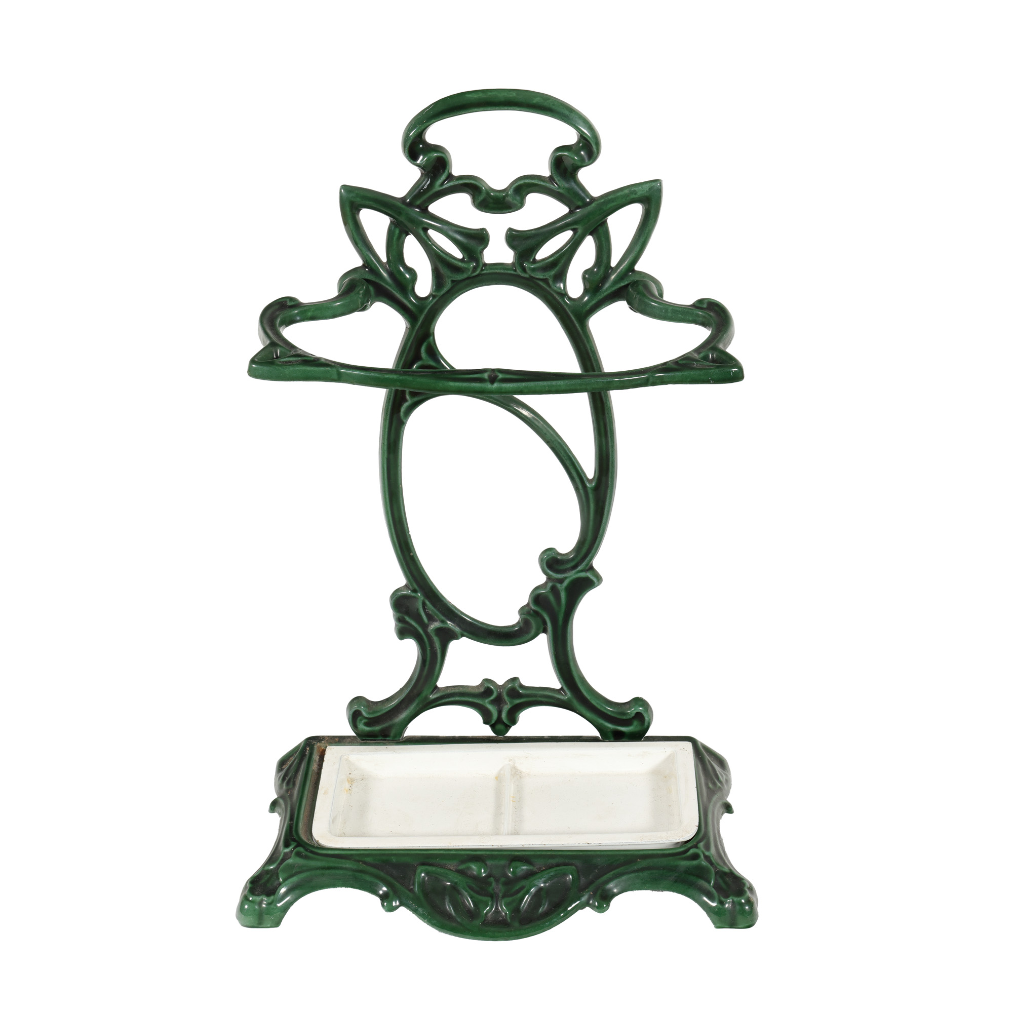 Suport umbrele Art Nouveau, din fontă emailată, cca. 1925