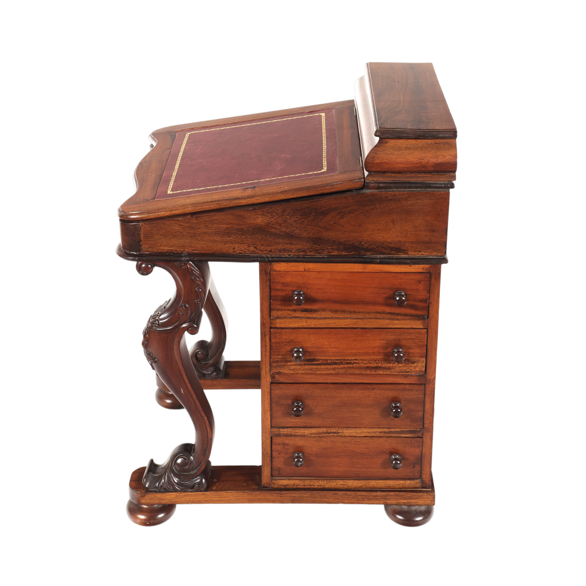 Pupitru de scris Davenport, din lemn de nuc, cca. 1880