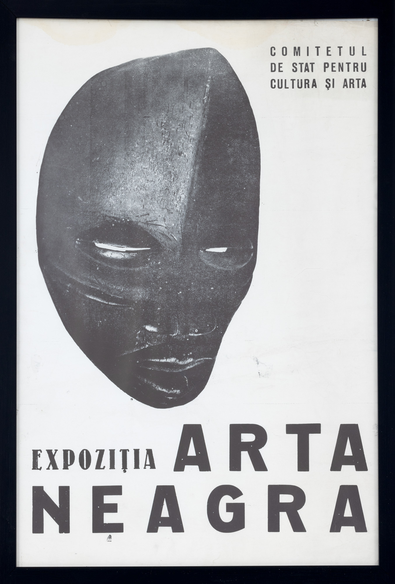 Afiș al expoziției ”Arta Neagră”, organizată de Comitetul de Stat pentru Cultură și Artă, cca. 1960-1980