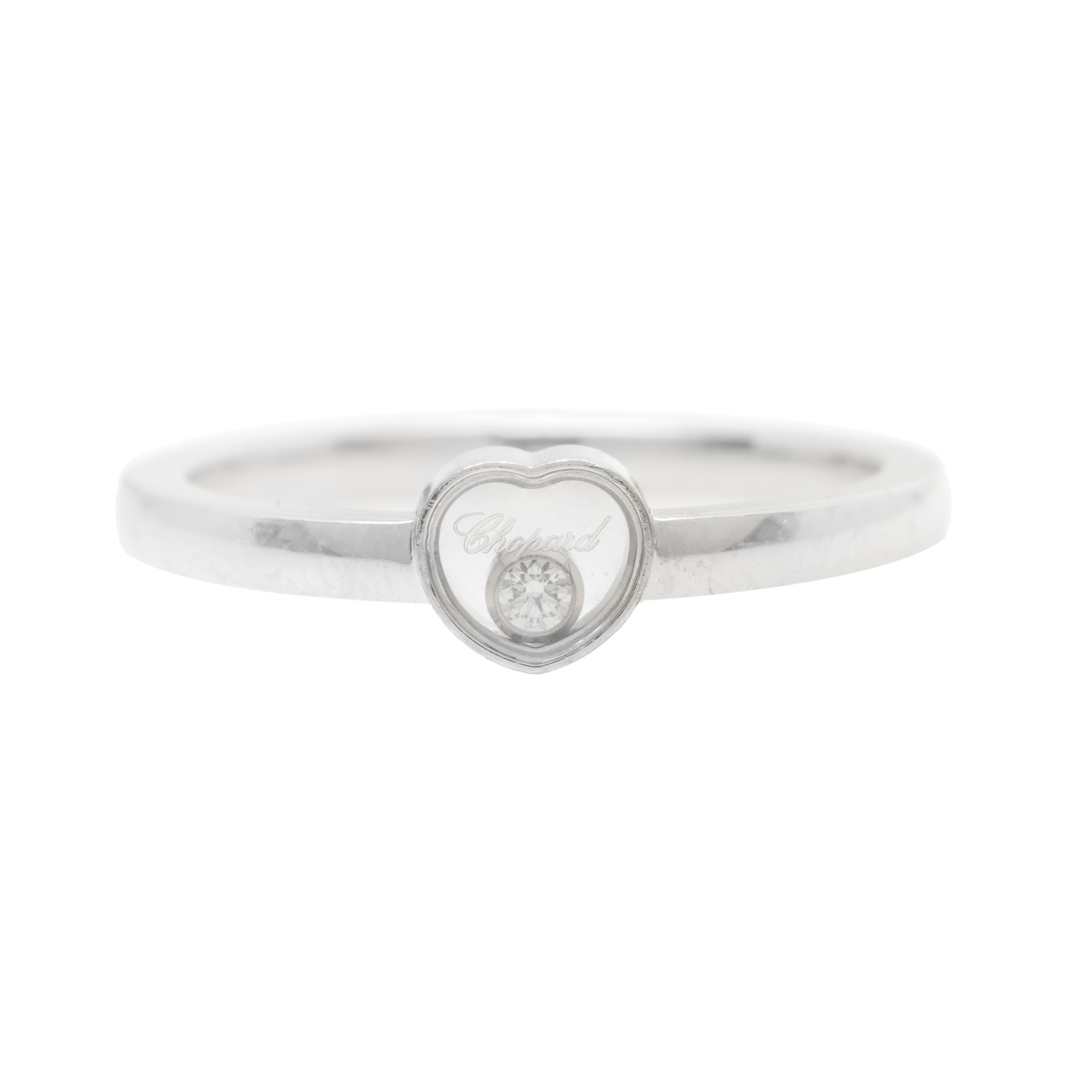 Chopard ring, made of white gold, Happy Diamonds model, accompanied by the original box