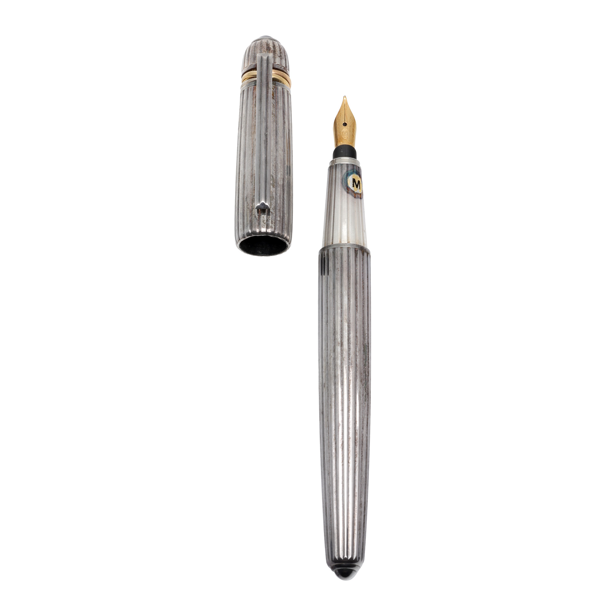 Pasha de Cartier Fountain Pen, with gold nib, accompanied by the original case