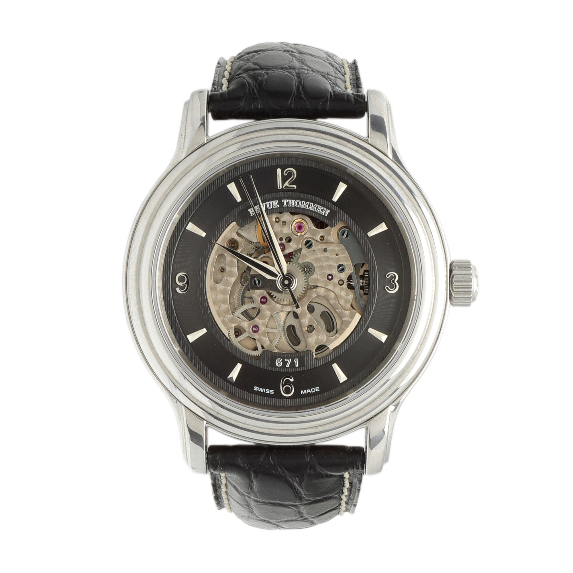 Ceas Revue Thommen Manufacture Collection Skeleton, de mână, bărbătesc, însoțit de cutia originală, certificat și card de garanție