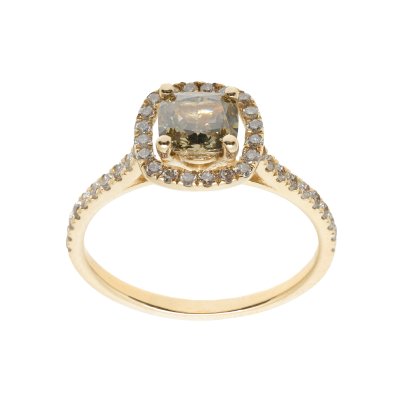 White gold ring decorated with diamonds, accompanied by IGI gemological certificate