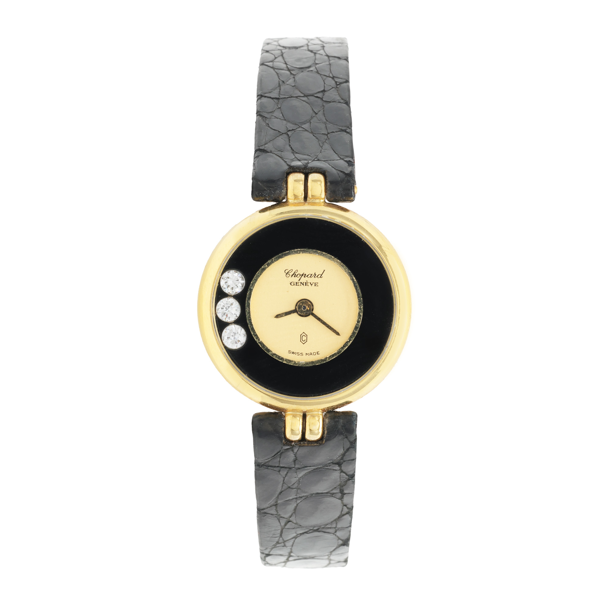 Chopard Happy Diamonds Watch, made of gold, with diamonds, for women, accompanied by adjustment key