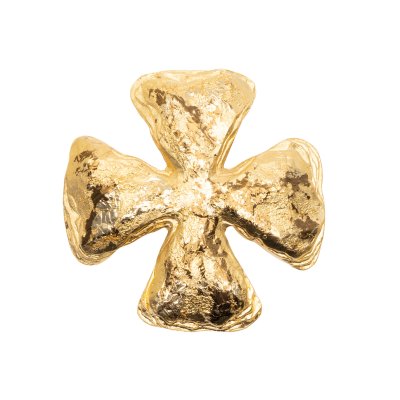 Yves Saint Laurent Brooch, gold-plated, in the shape of a Maltese cross