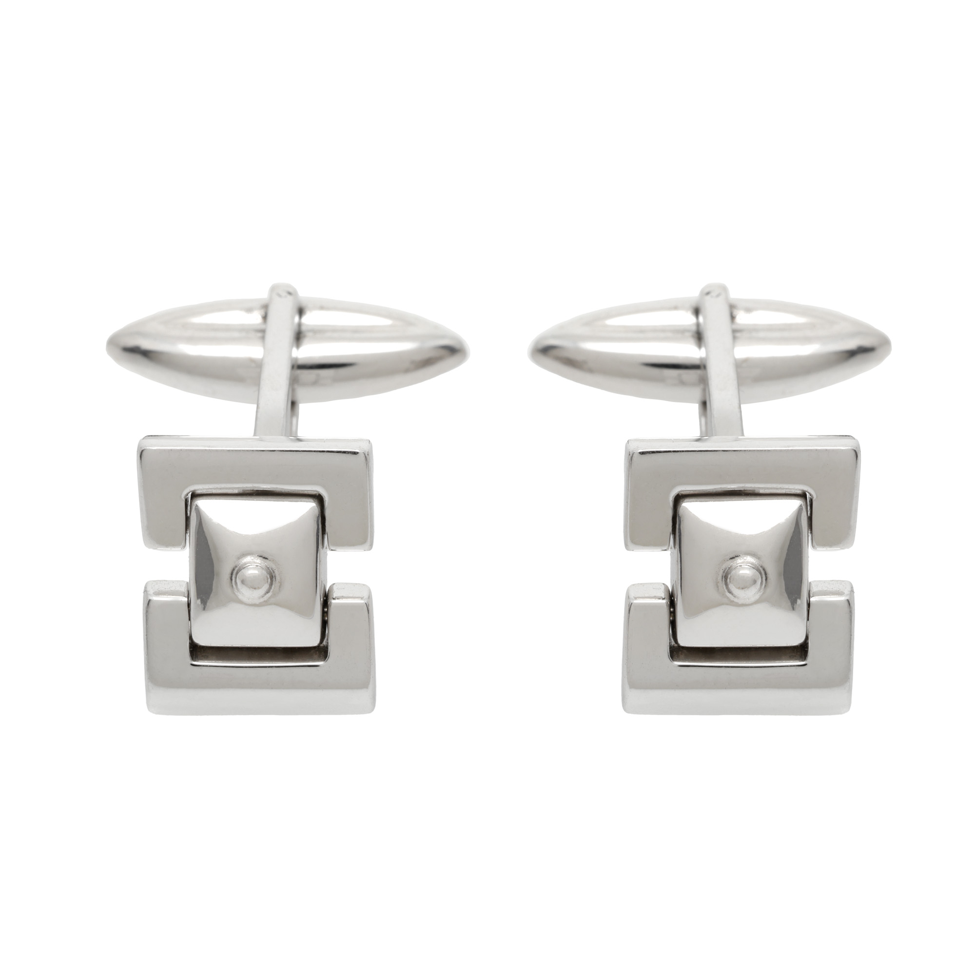 Pair of Versace cufflinks, in white gold