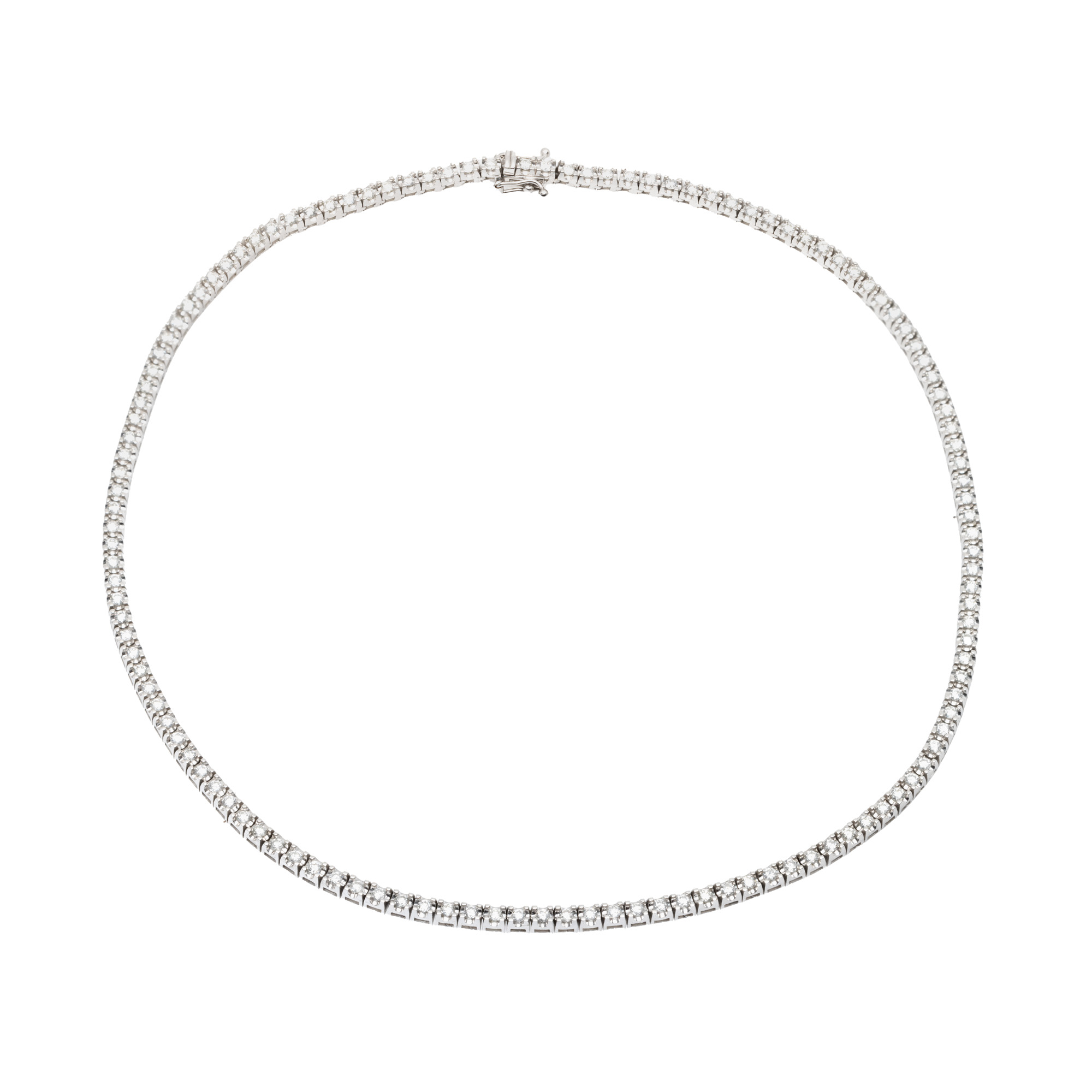 White gold tennis necklace, decorated with diamonds