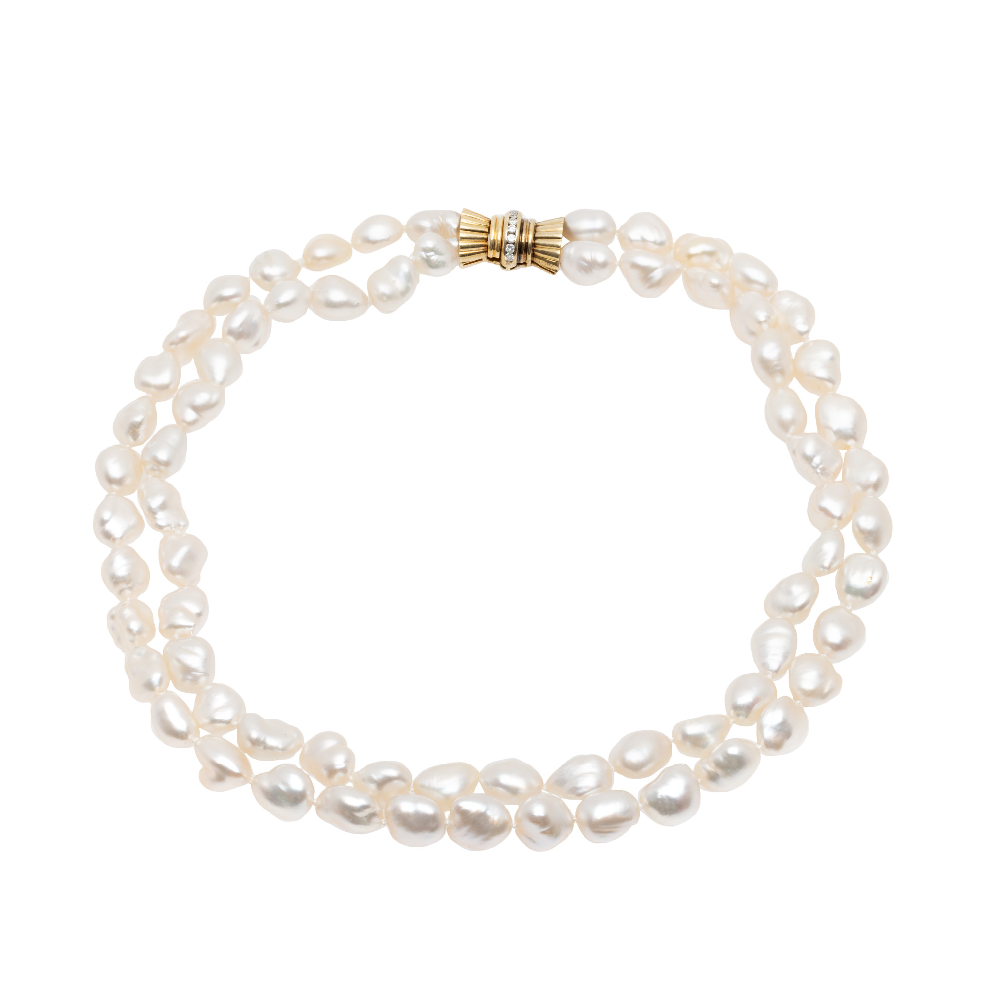 Pearl Necklace with Gold Clasp