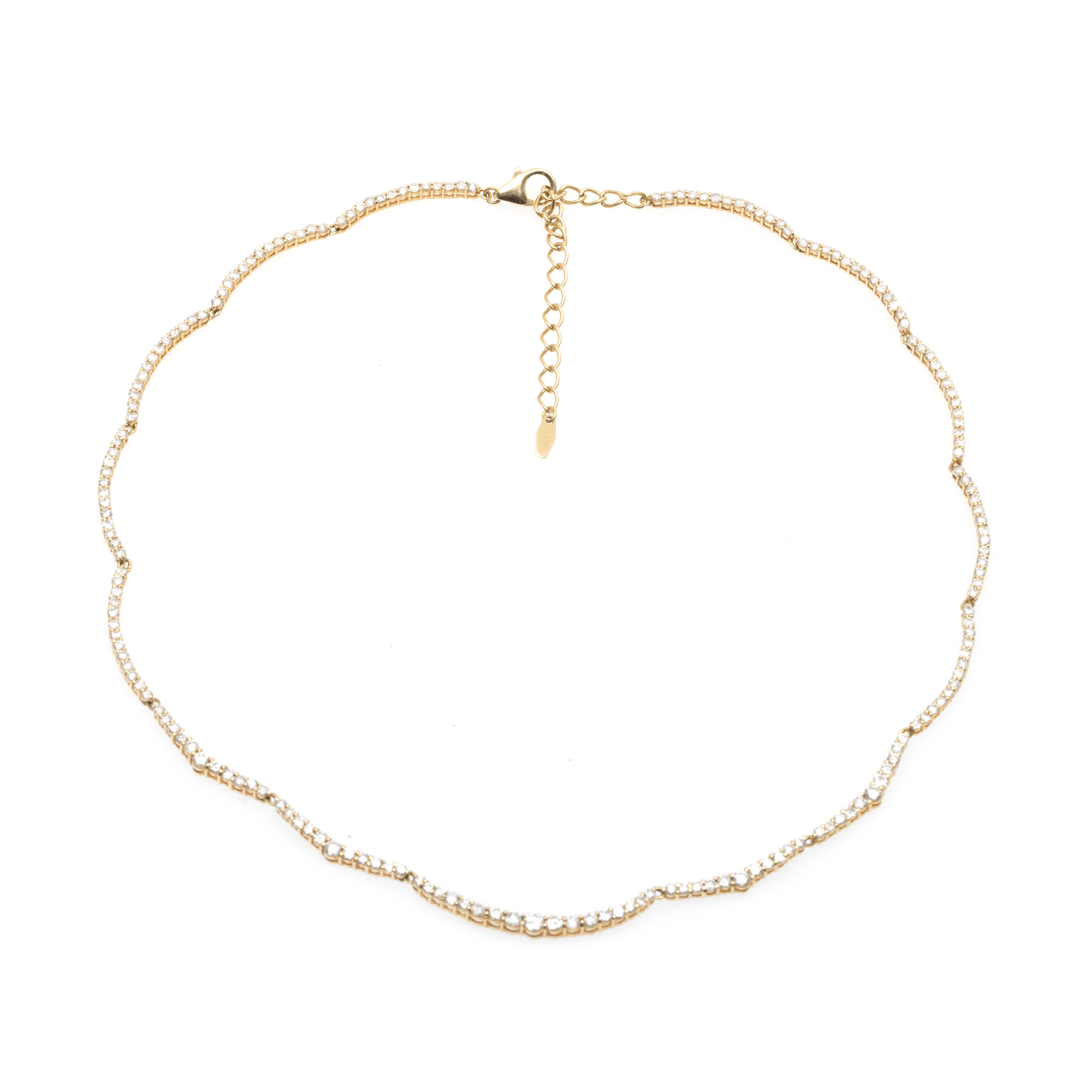 Gold necklace, decorated with diamonds