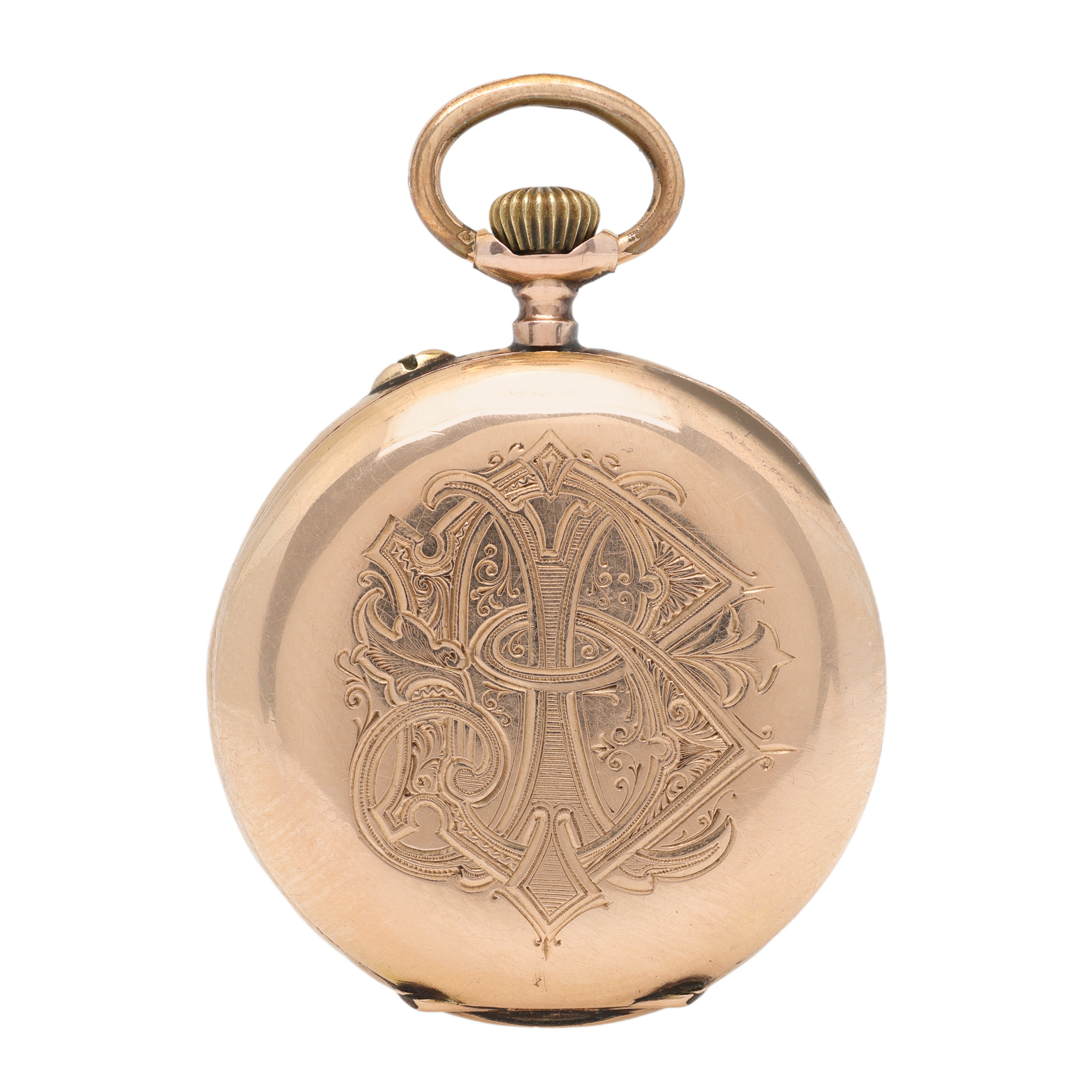 Very rare Longines watch, order for the Bucharest watchmaker Theodor Radivon, supplier of the Royal House of Romania, made of gold, pocket, men's