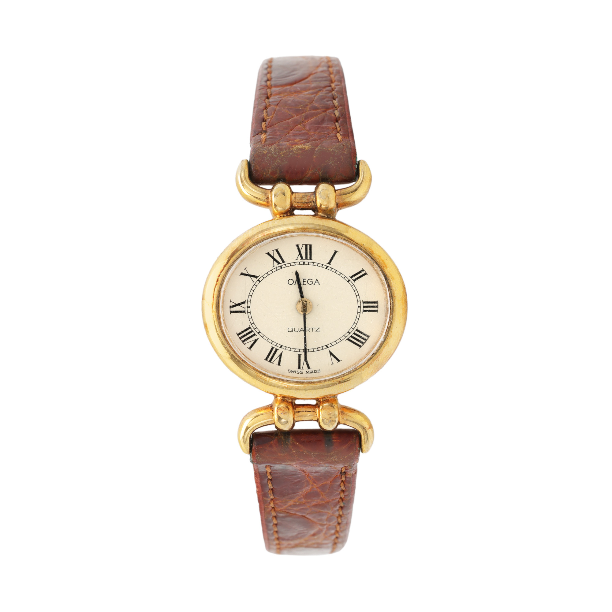Omega Watch, Gilt Silver, Handheld, for Ladies, Accompanied by Adjustment Key
