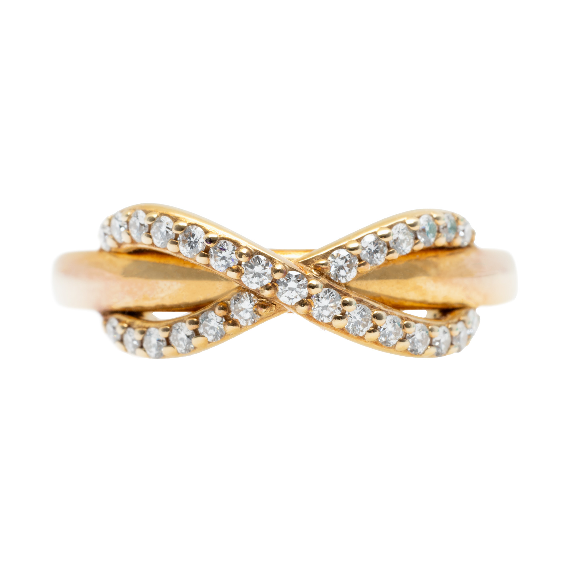 Tiffany & Co. gold ring, Infinity model, decorated with diamonds, accompanied by the original box and bag