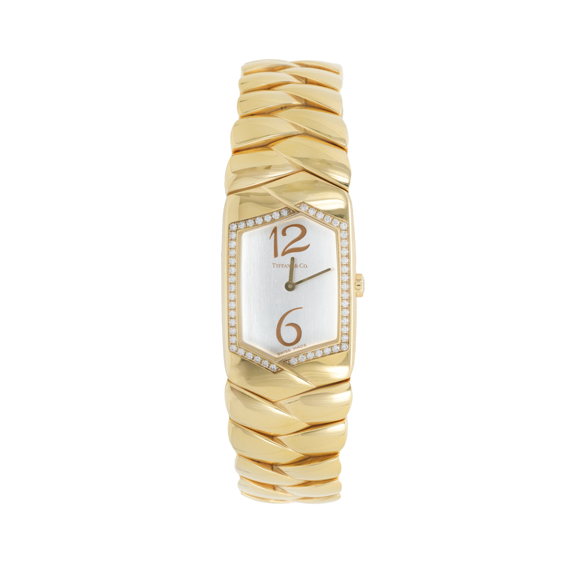 Ceas Tiffany & Co Tesore, din aur, cu diamante, de mână, de damă, însoțit de cutia originală, manual de utilizare, portcard și baterie de rezervă